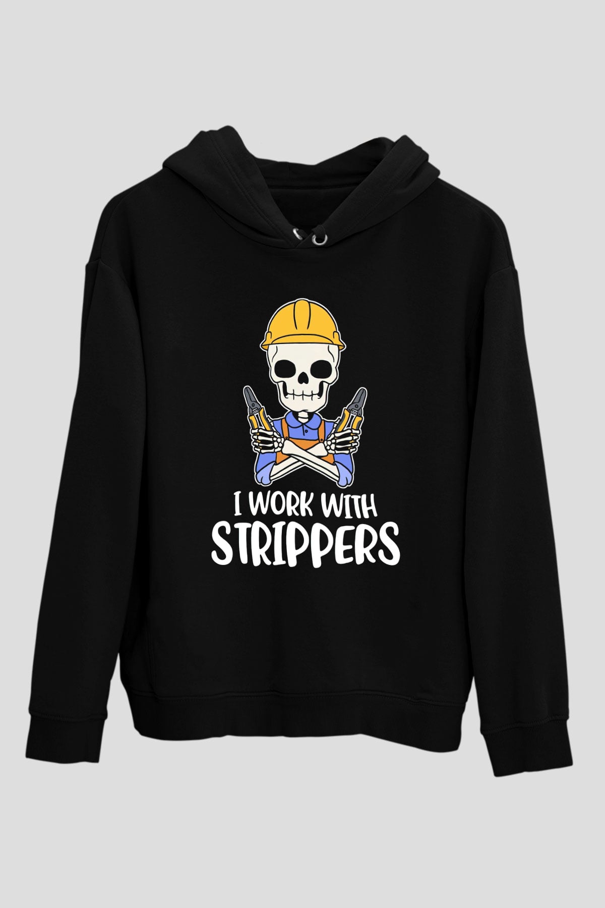 Elektrikçi Siyah Unisex Kapüşonlu Sweatshirt