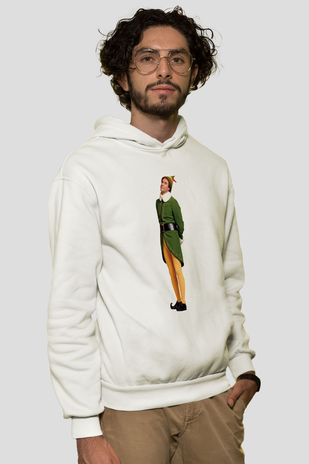 Elf Beyaz Unisex Hoodie