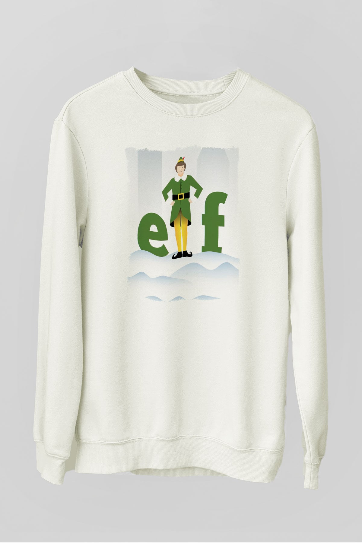 Elf Beyaz Unisex Sweatshirt