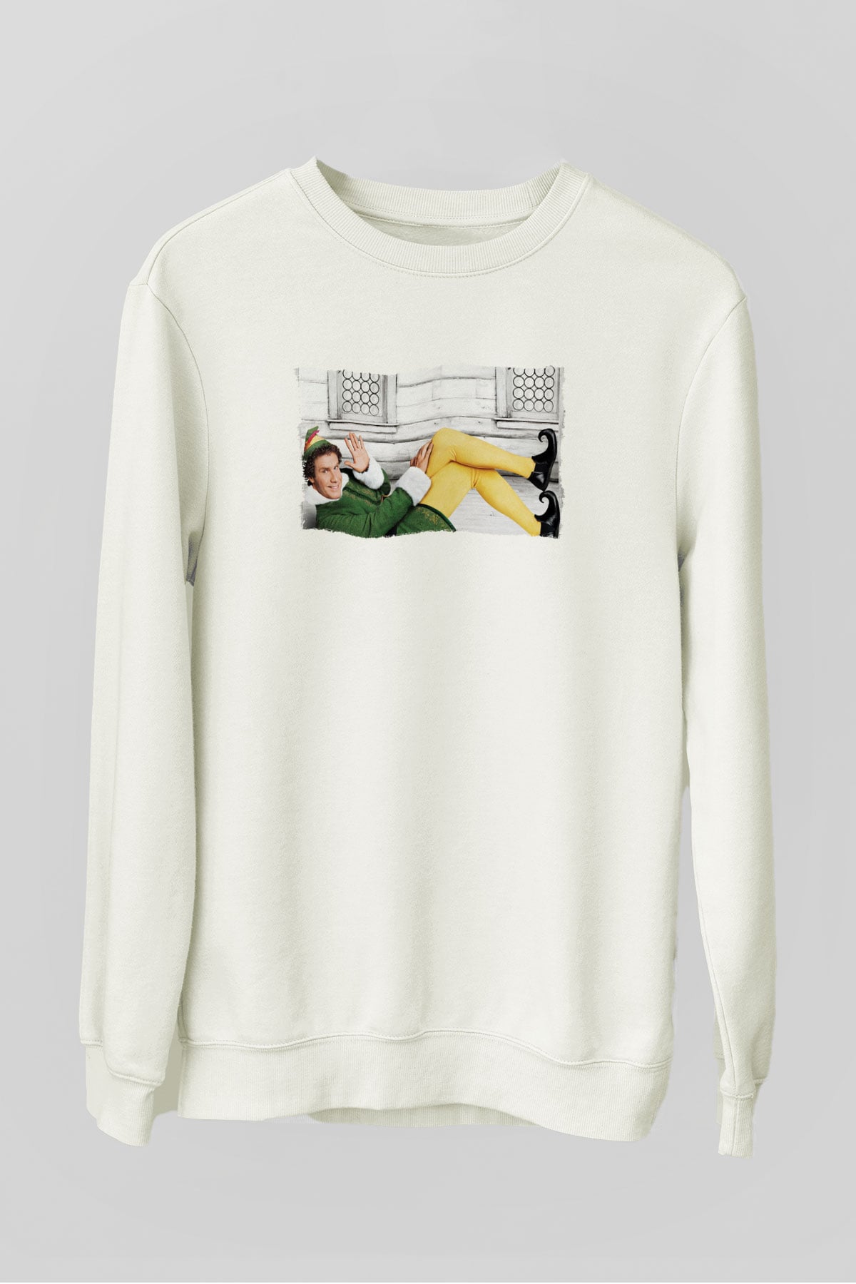Elf Beyaz Unisex Sweatshirt