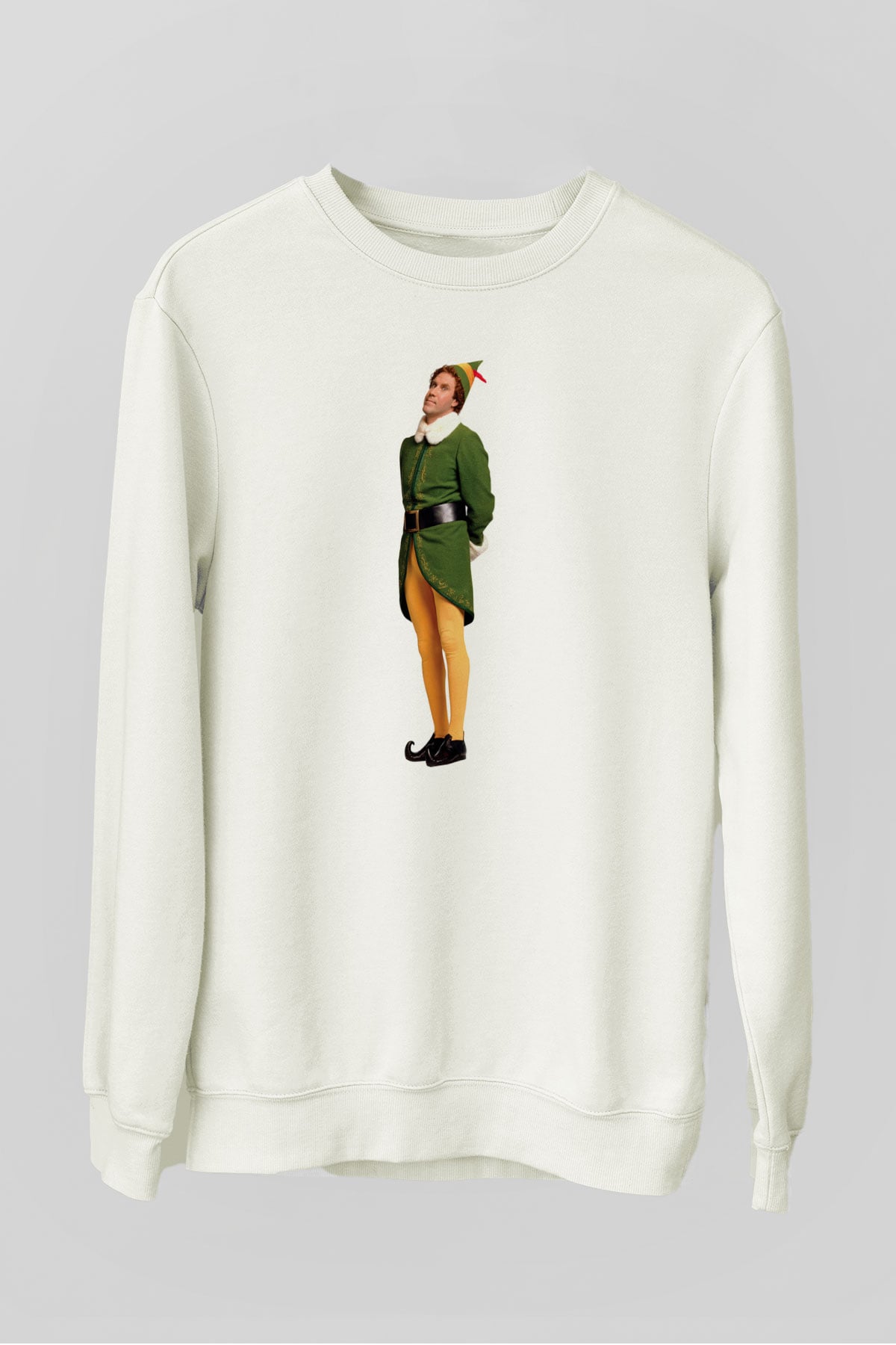 Elf Beyaz Unisex Sweatshirt
