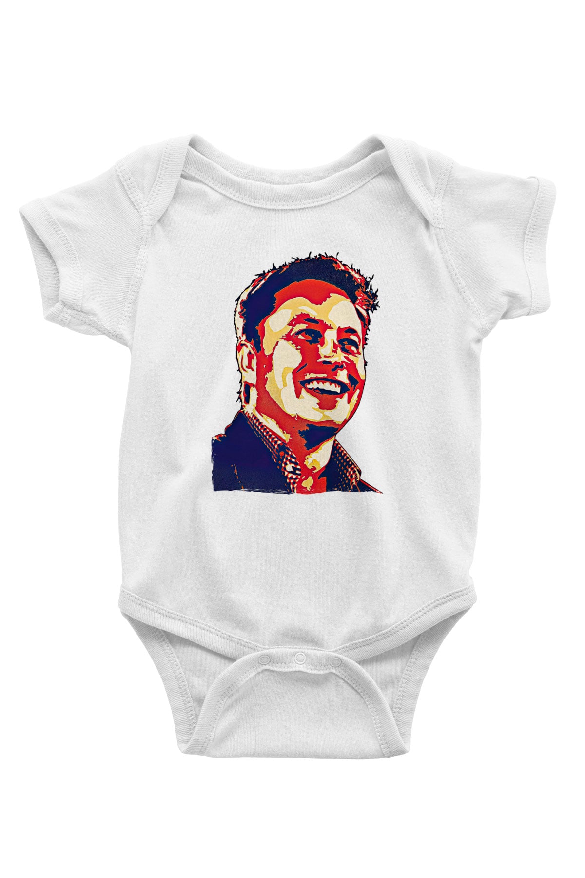 Elon Musk Baskılı Beyaz Unisex Bebek Body - Zıbın
