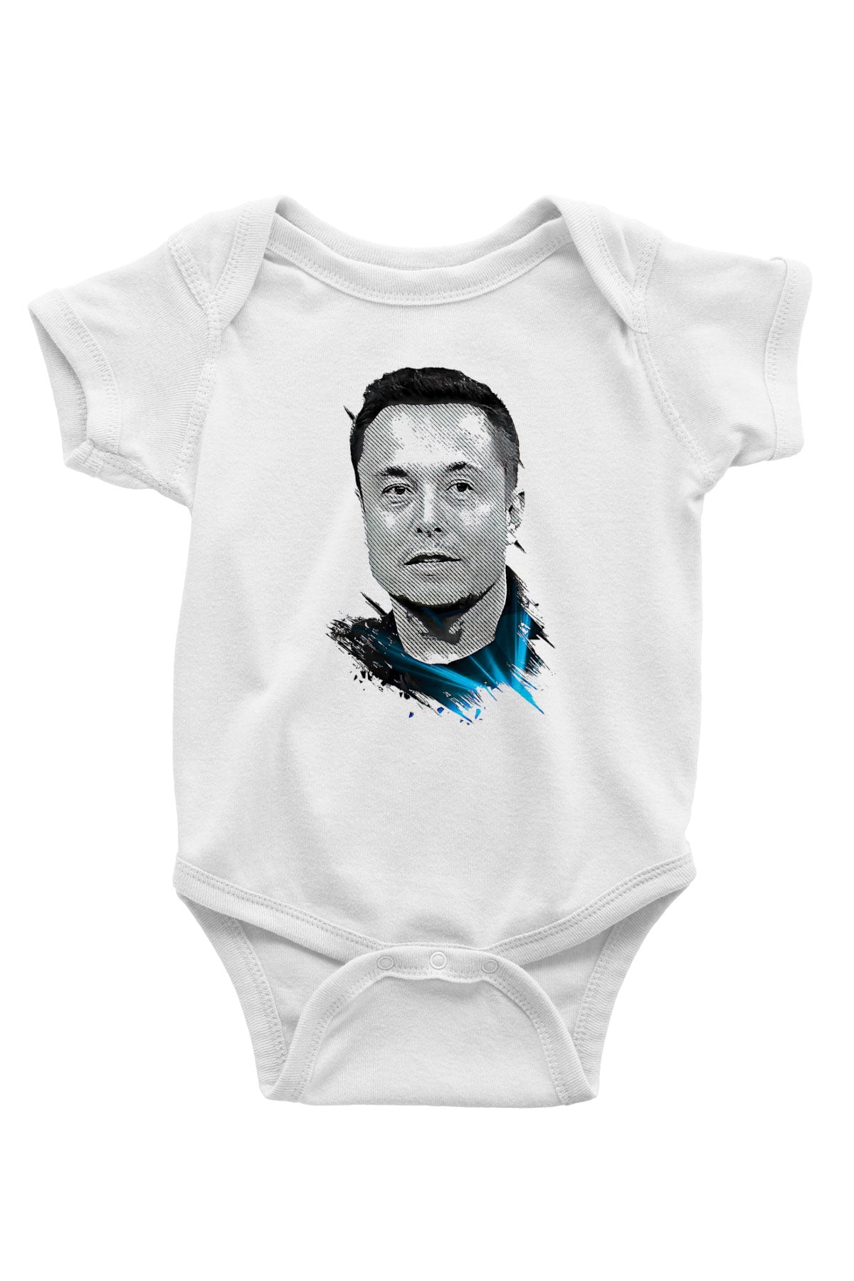 Elon Musk Baskılı Beyaz Unisex Bebek Body - Zıbın
