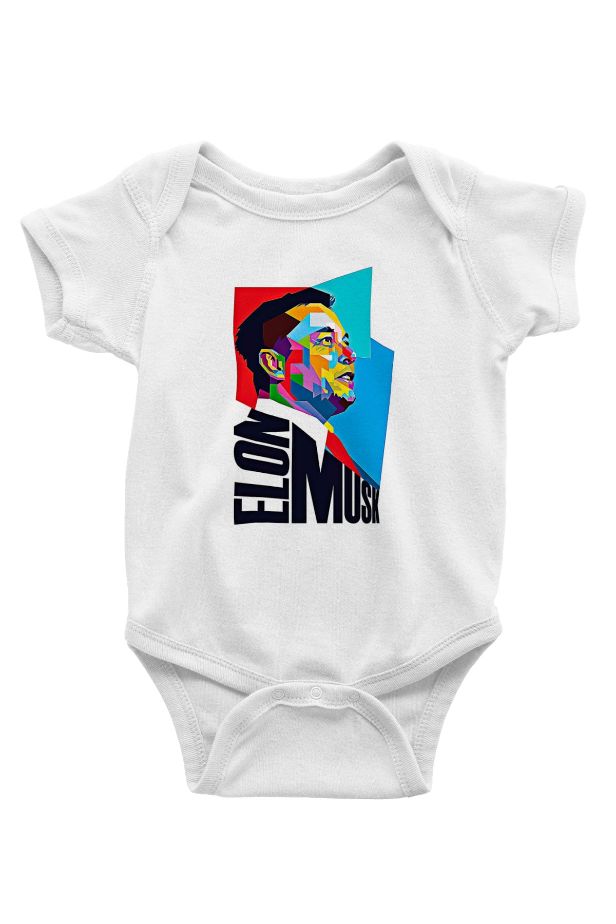 Elon Musk Baskılı Beyaz Unisex Bebek Body - Zıbın