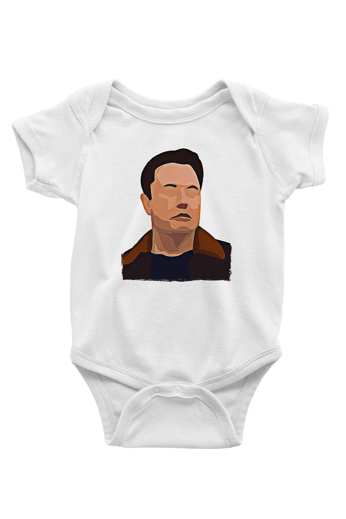 Elon Musk Baskılı Beyaz Unisex Bebek Body - Zıbın