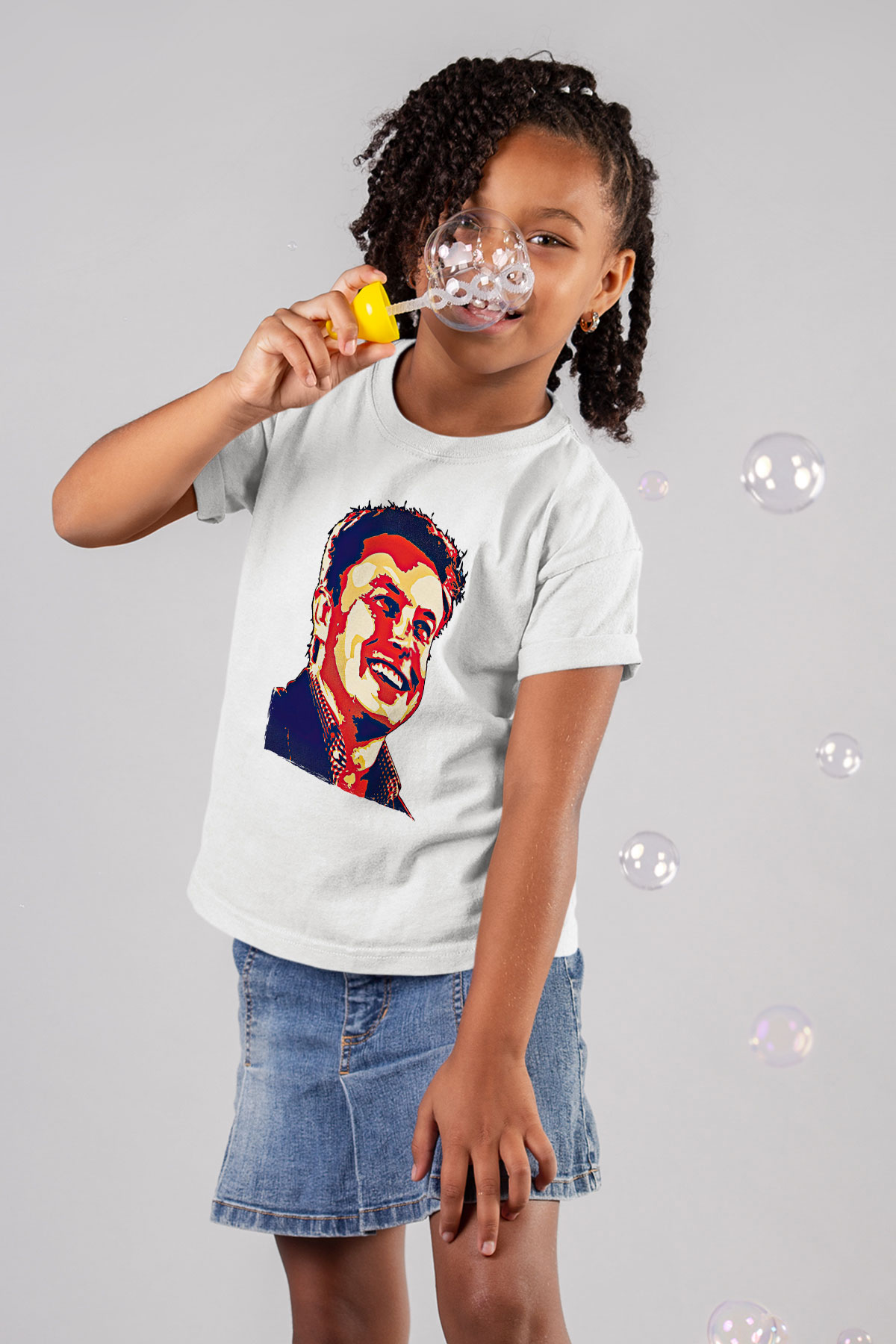 Elon Musk Baskılı Beyaz Unisex Beyaz Çocuk Tişört - Tshirt