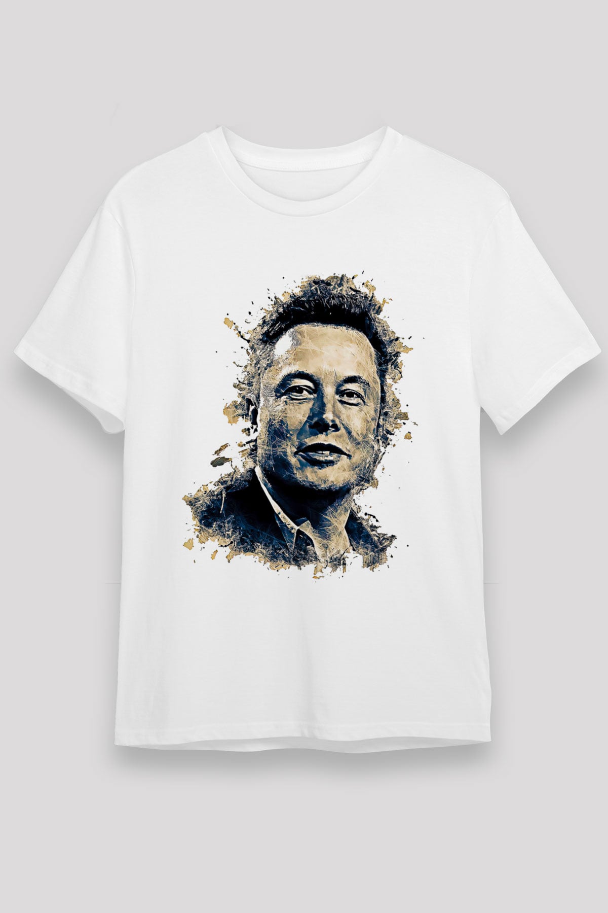 Elon Musk Baskılı Unisex Beyaz Tişört - Tshirt