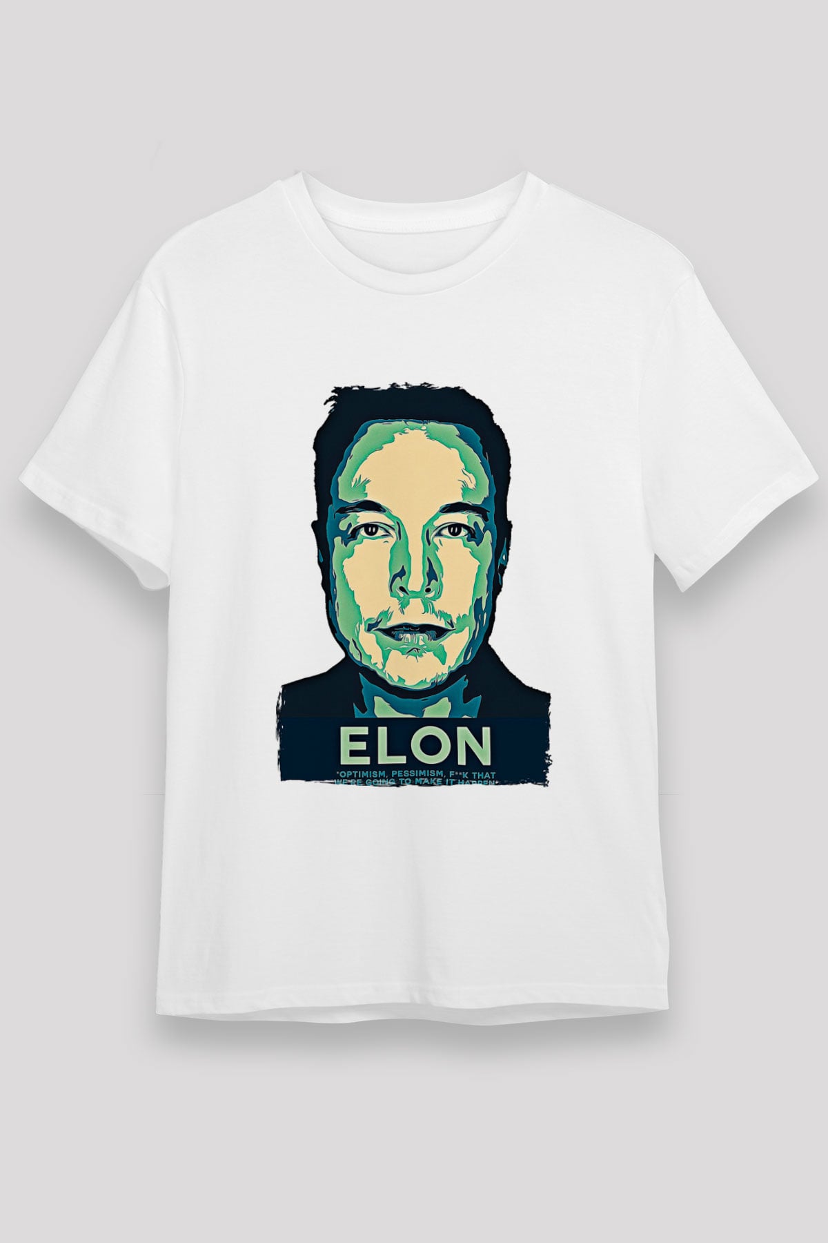 Elon Musk Baskılı Unisex Beyaz Tişört - Tshirt