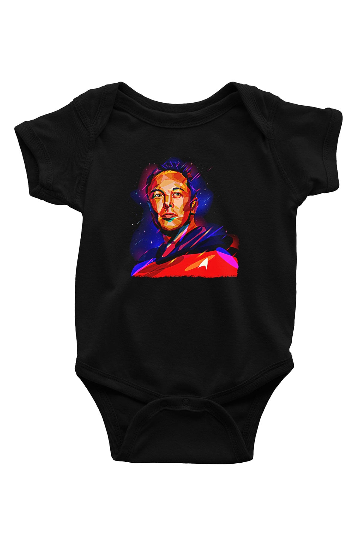 Elon Musk Baskılı Unisex Siyah Bebek Body - Zıbın