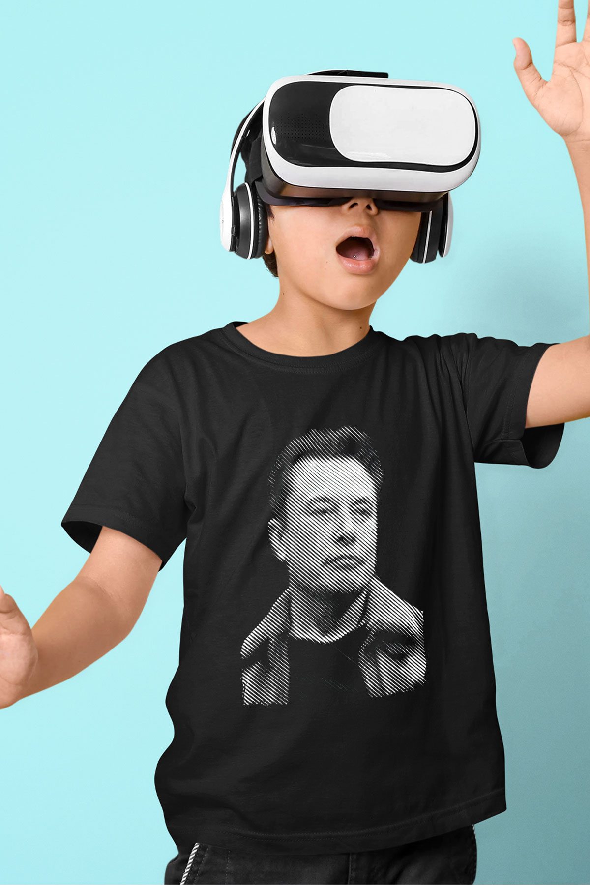 Elon Musk Baskılı Unisex Siyah Çocuk Tişört - Tshirt