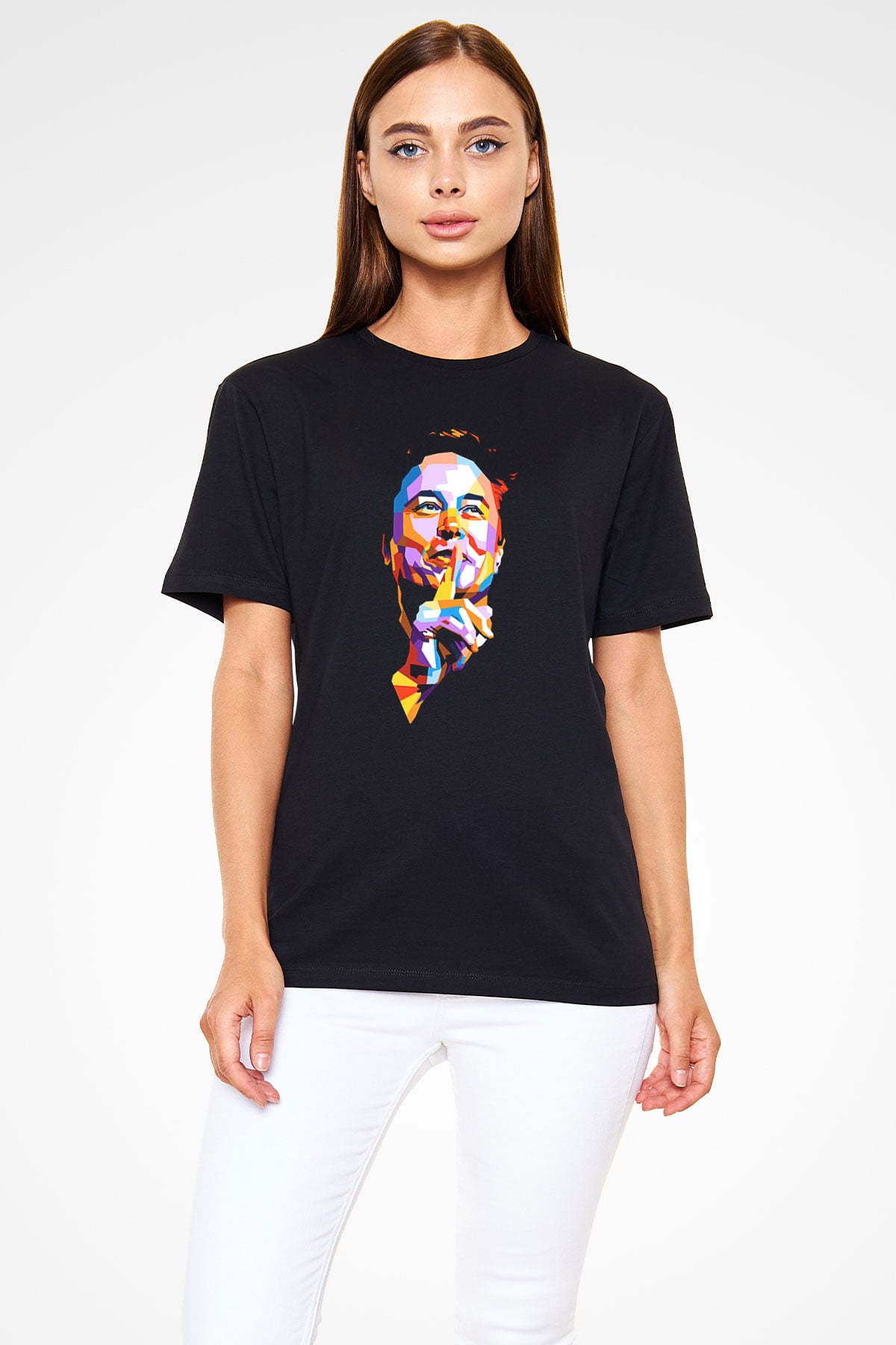 Elon Musk Baskılı Unisex Siyah Tişört - Tshirt