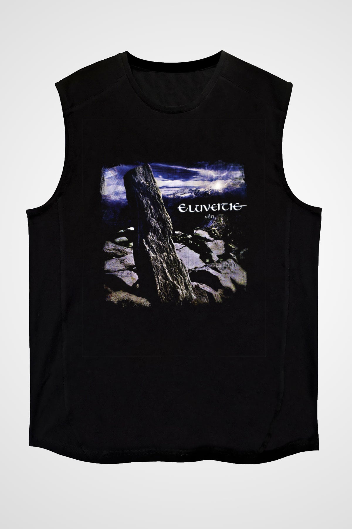 Eluveitie Baskılı Unisex Siyah Kolsuz Tişört