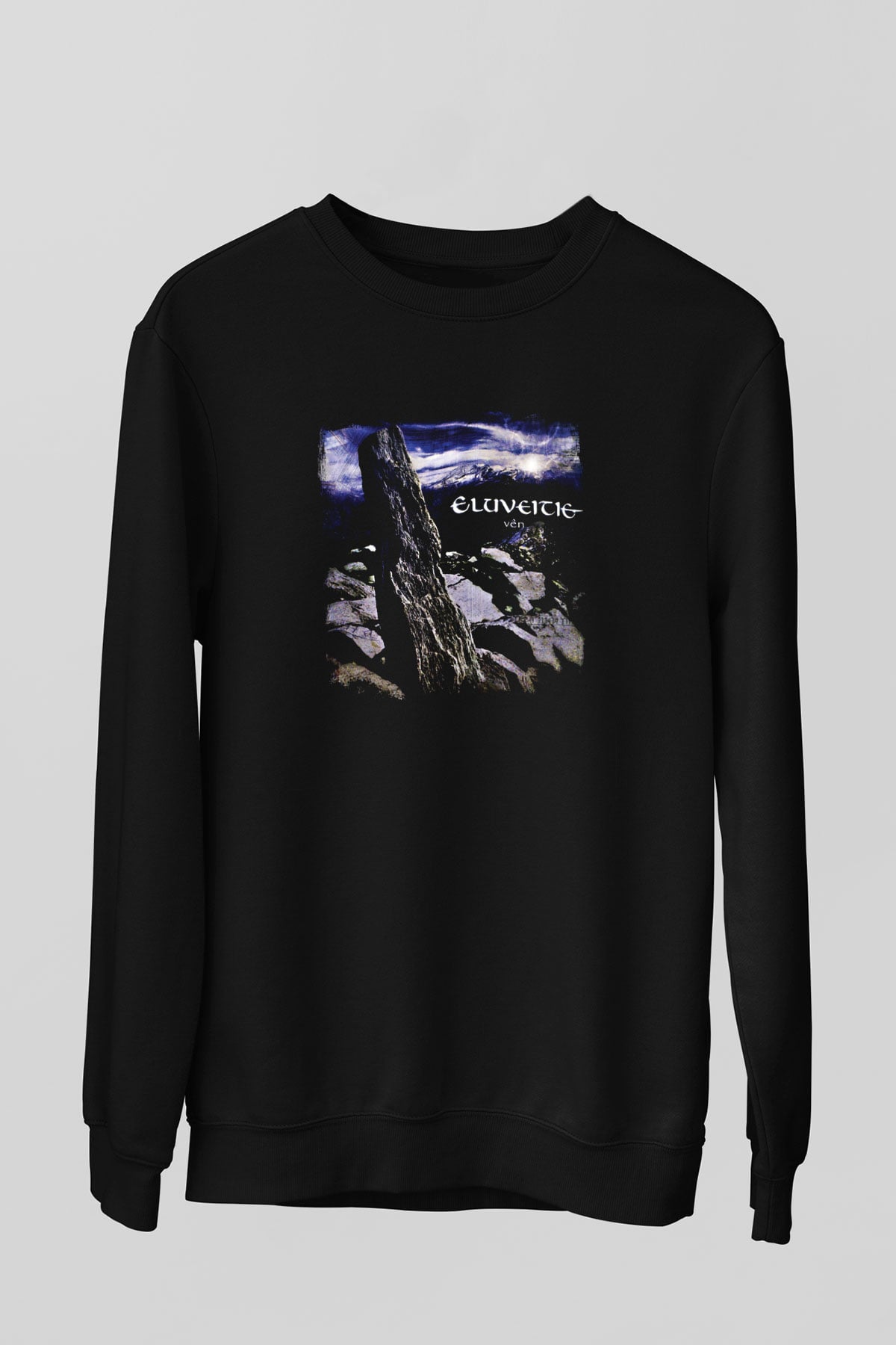 Eluveitie Baskılı Unisex Siyah Sweatshirt