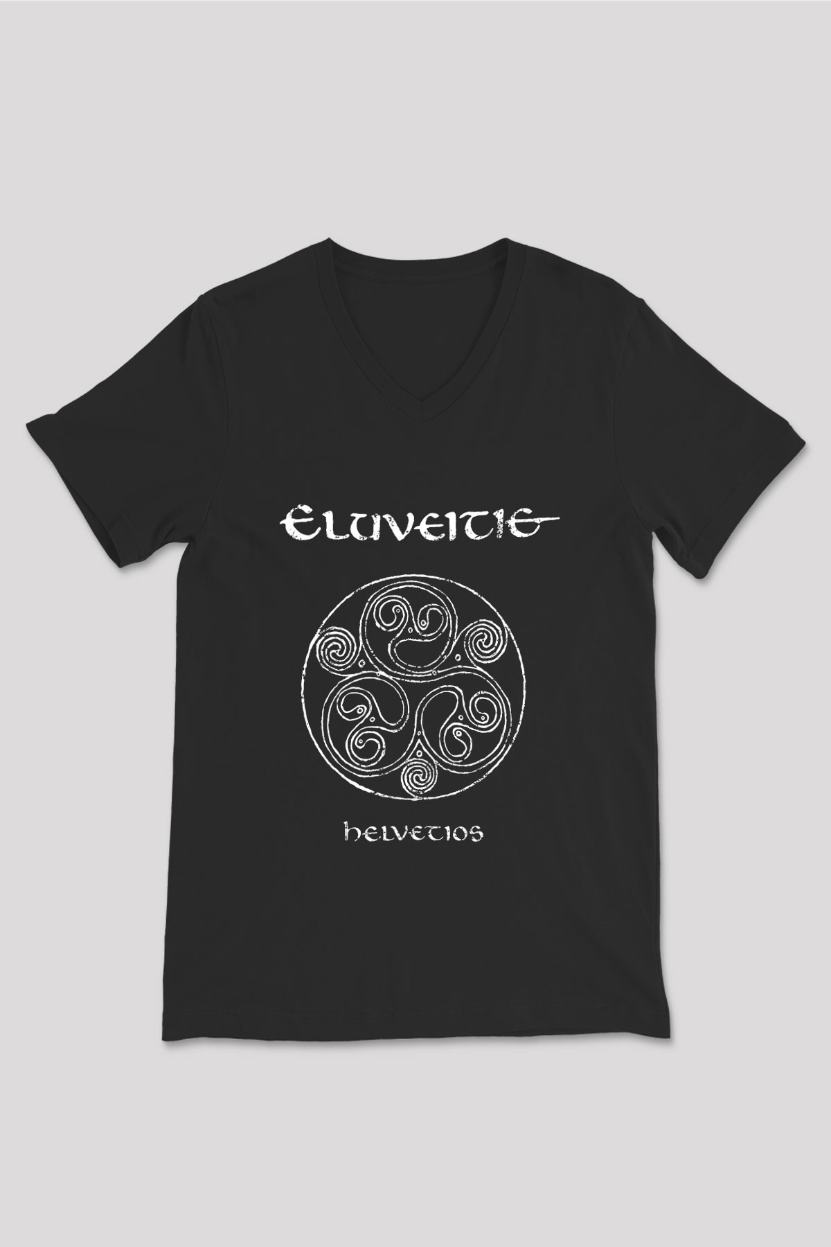 Eluveitie Baskılı Unisex Siyah V Yaka Tişört