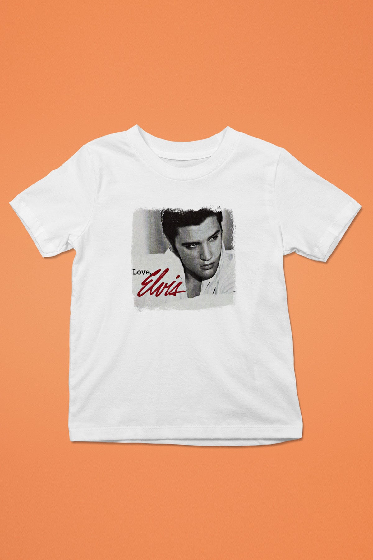 Elvis Presley Baskılı Unisex Beyaz Çocuk Tişört