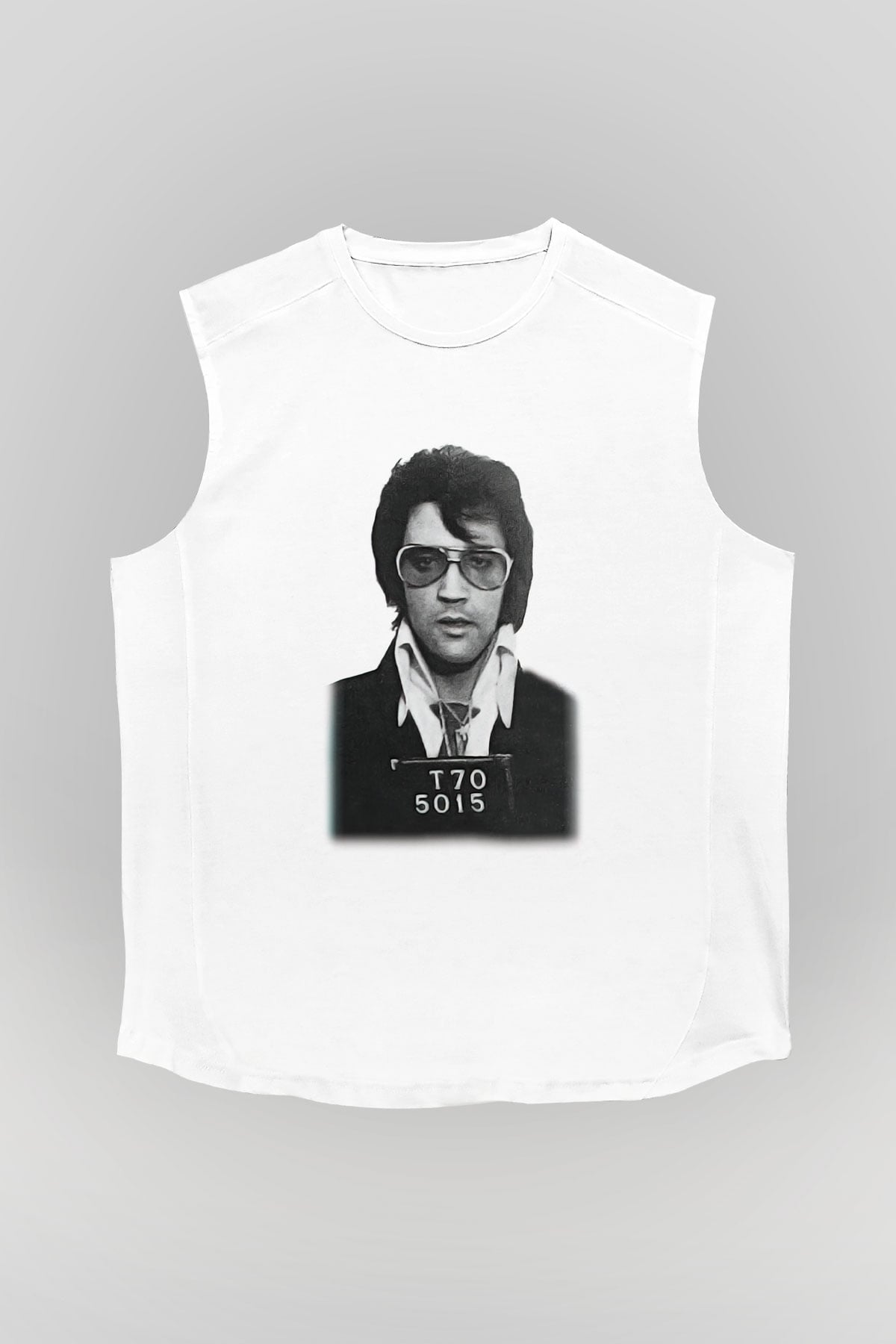 Elvis Presley Beyaz Unisex Kolsuz Tişört