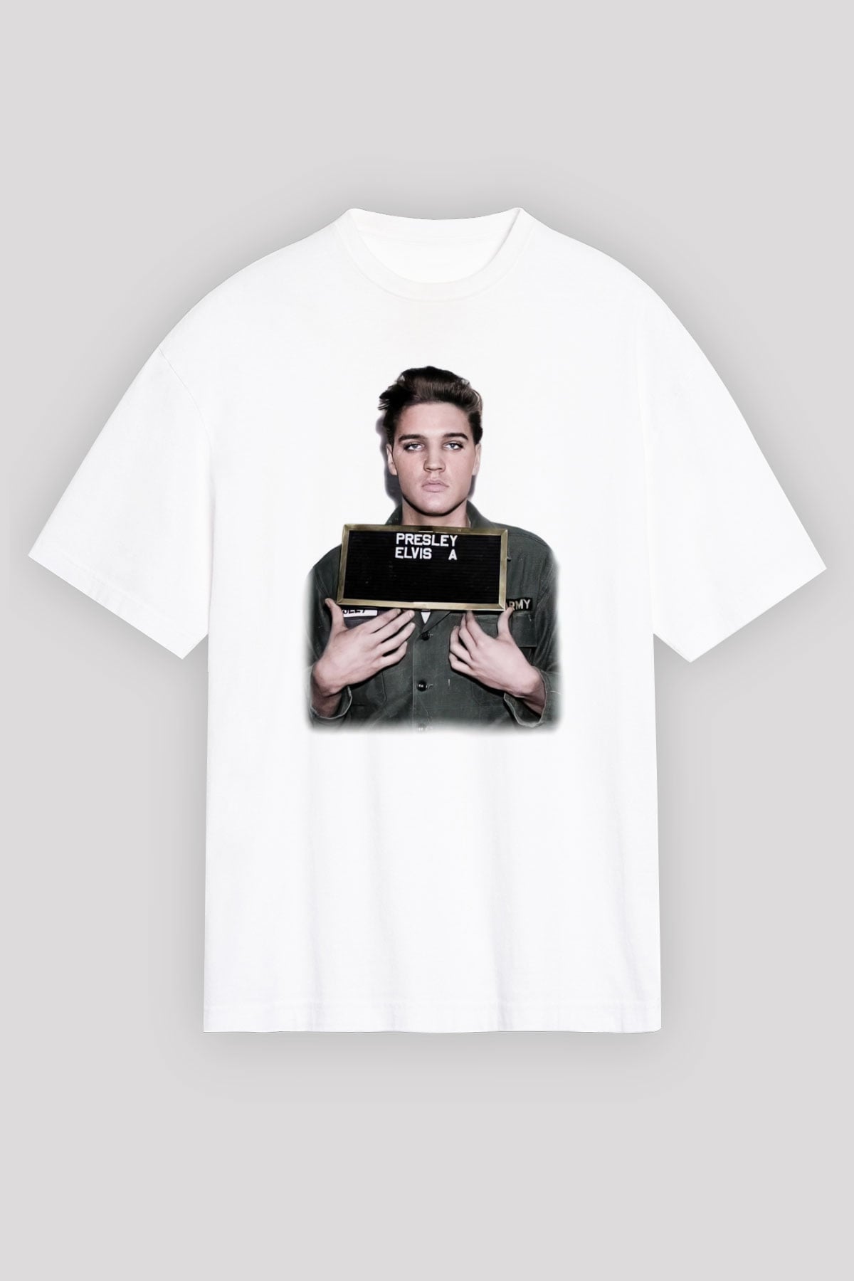 Elvis Presley Beyaz Unisex Oversize Tişört T-Shirt