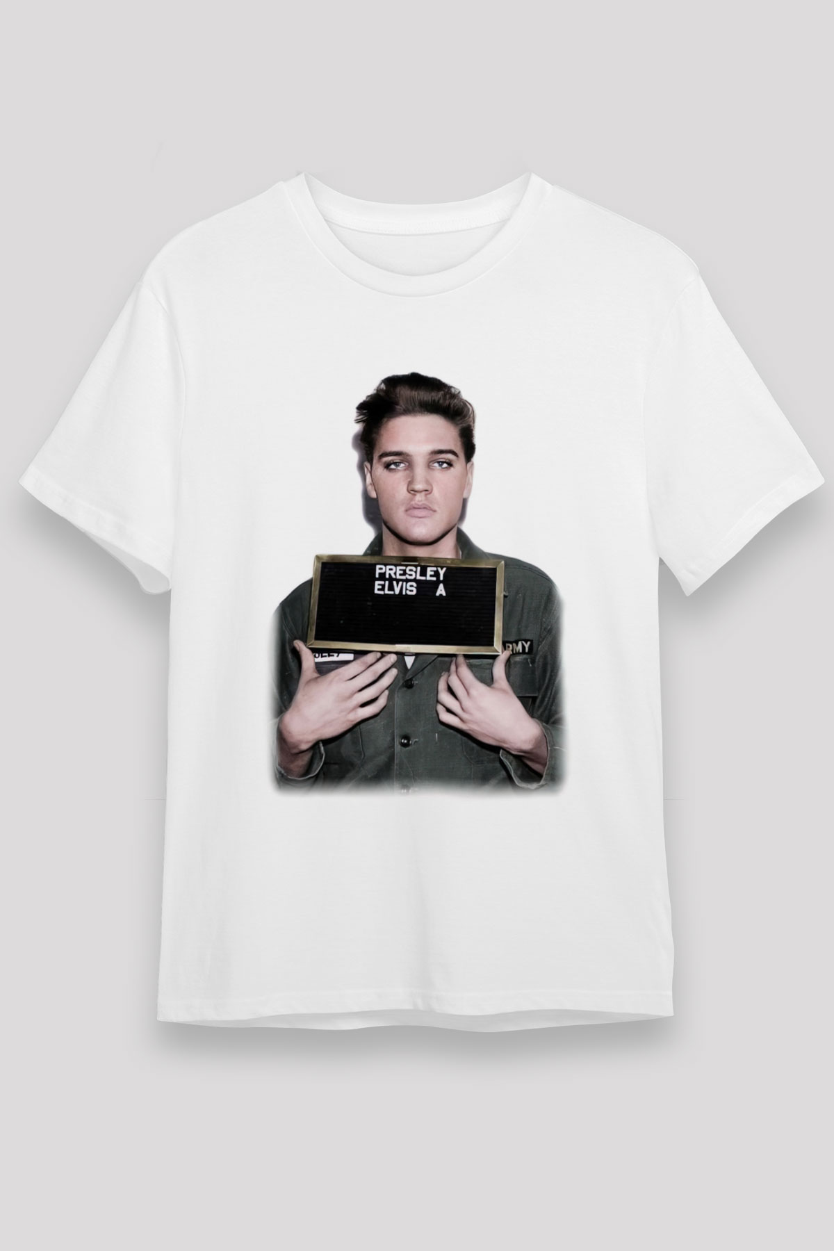 Elvis Presley Beyaz Unisex Tişört T-Shirt - TişörtFabrikası