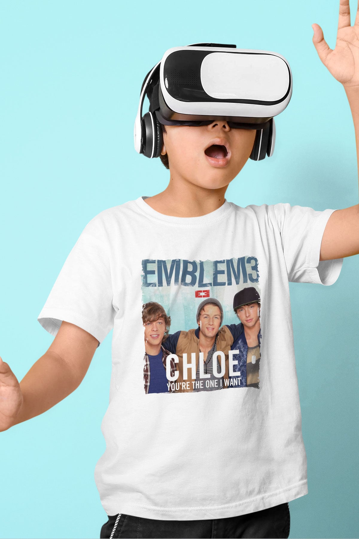 Emblem3 Beyaz Unisex Çocuk Tişört
