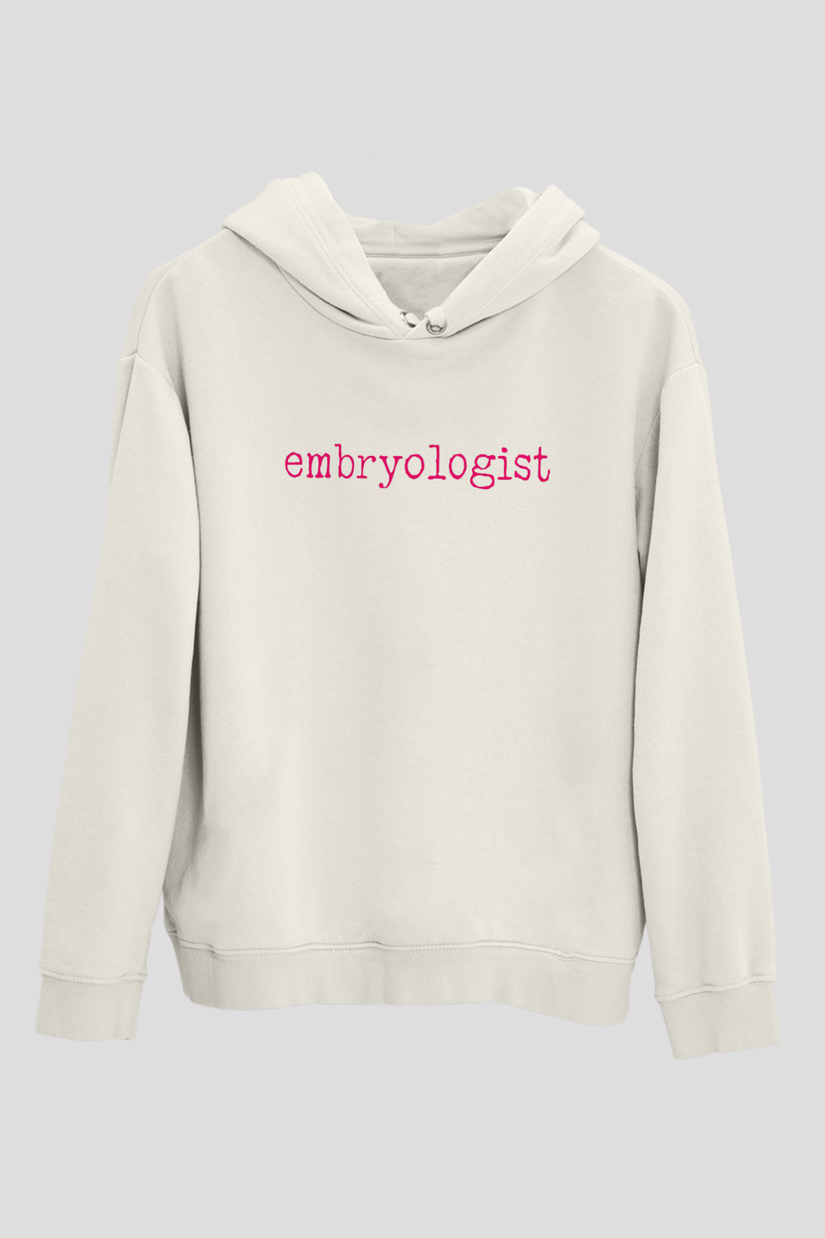 Embriyolog Beyaz Unisex Kapüşonlu Sweatshirt
