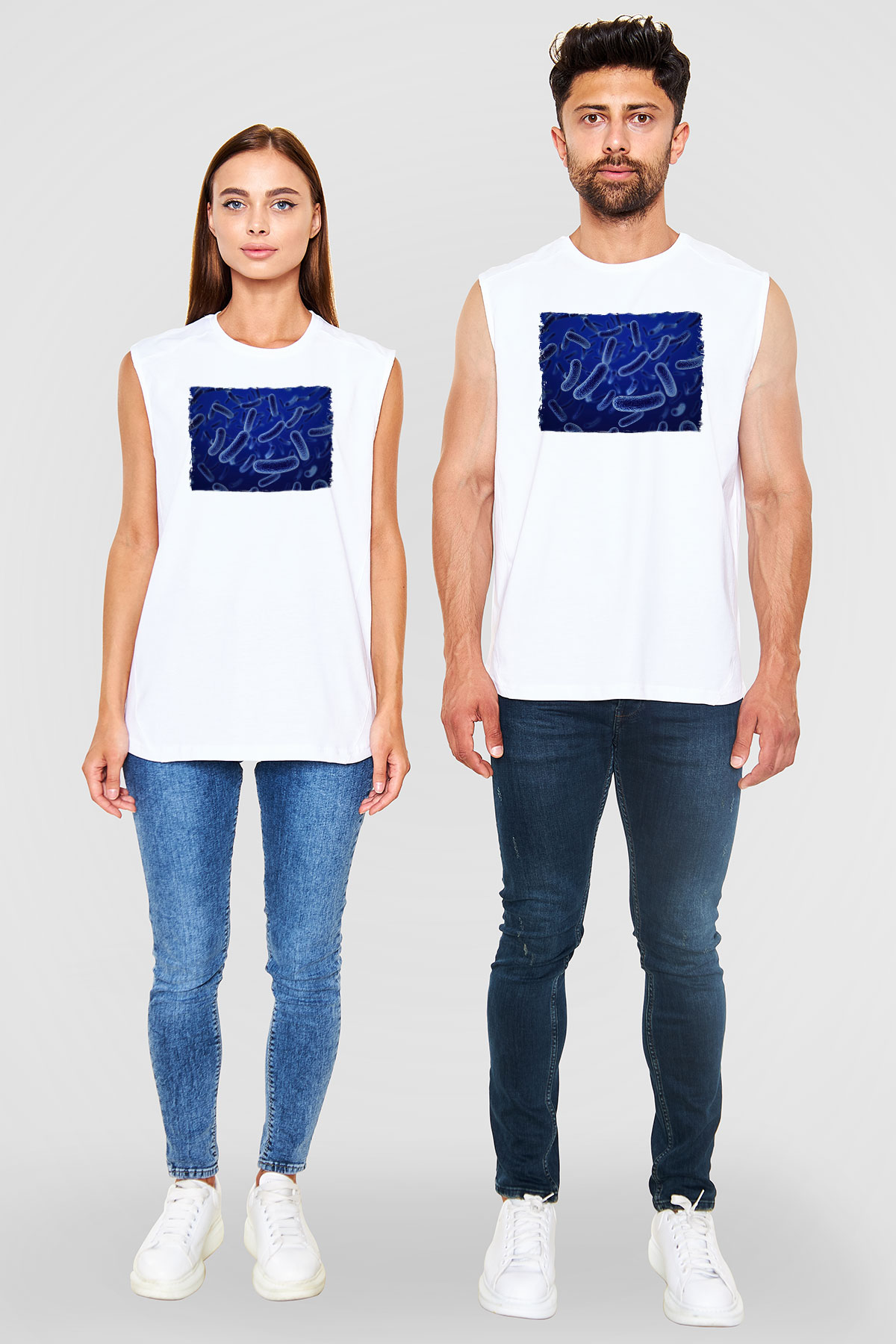 Embriyolog Beyaz Unisex Kolsuz Tişört