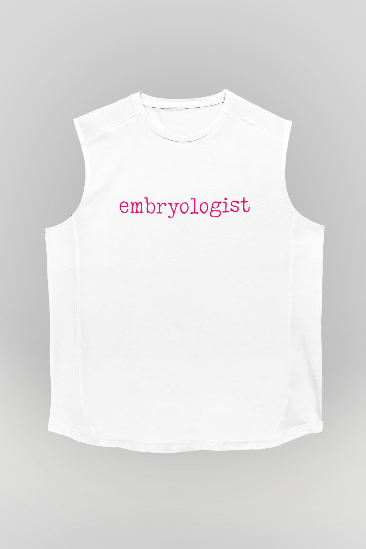 Embriyolog Beyaz Unisex Kolsuz Tişört