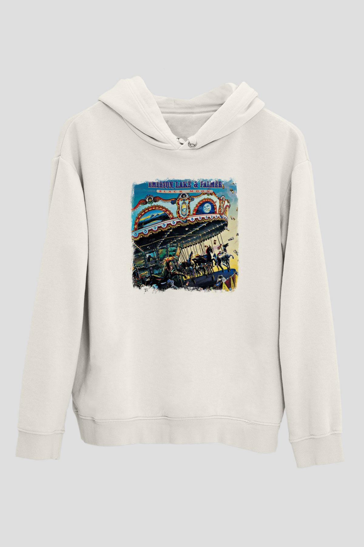 Emerson,Lake and Palmer Baskılı Unisex Beyaz Hoodie