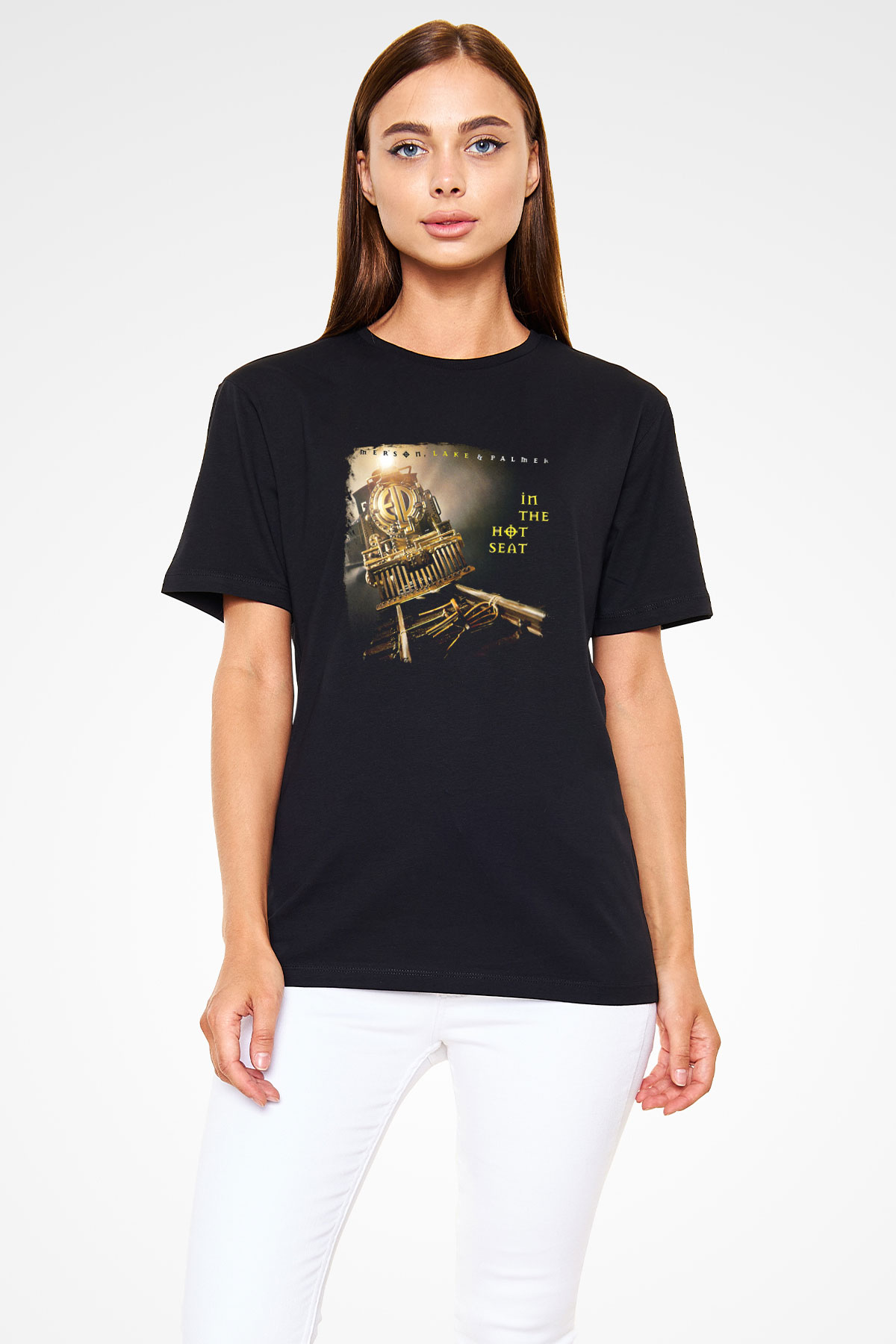 Emerson,Lake and Palmer Baskılı Unisex Siyah Tişört