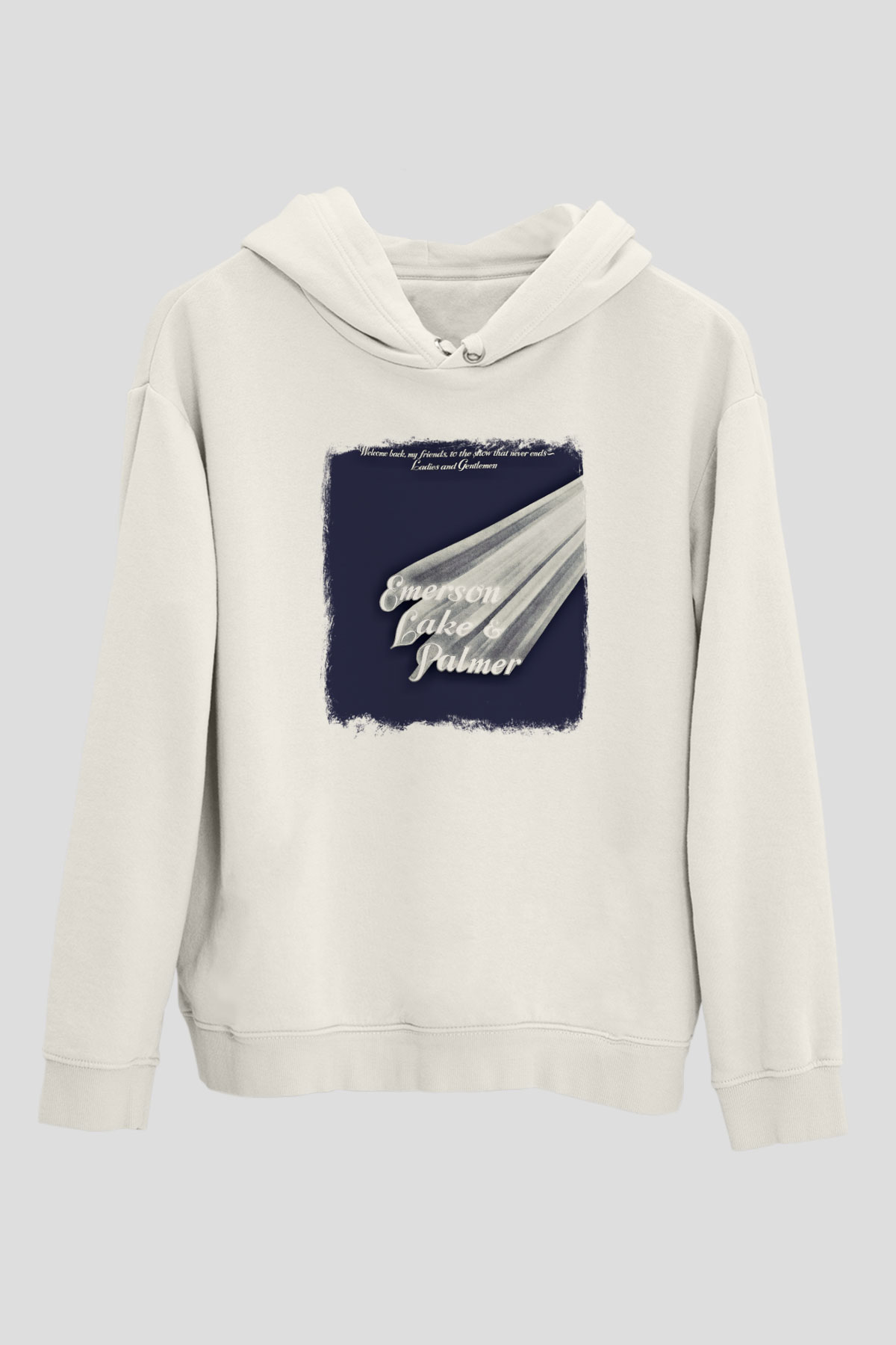 Emerson,Lake and Palmer Baskılı Unisex Beyaz Hoodie