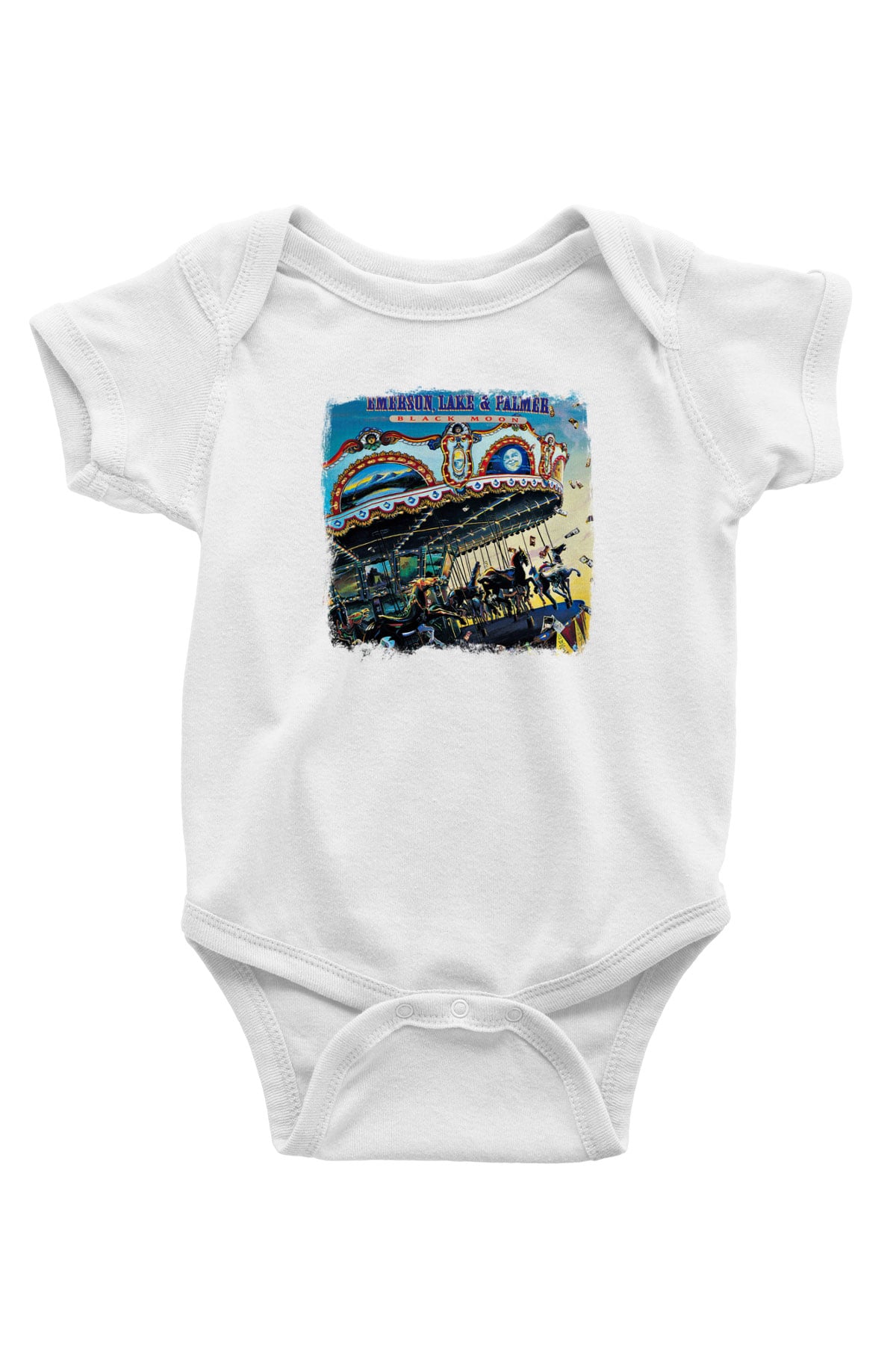Emerson,Lake and Palmer Baskılı Unisex Beyaz Bebek Body - Zıbın