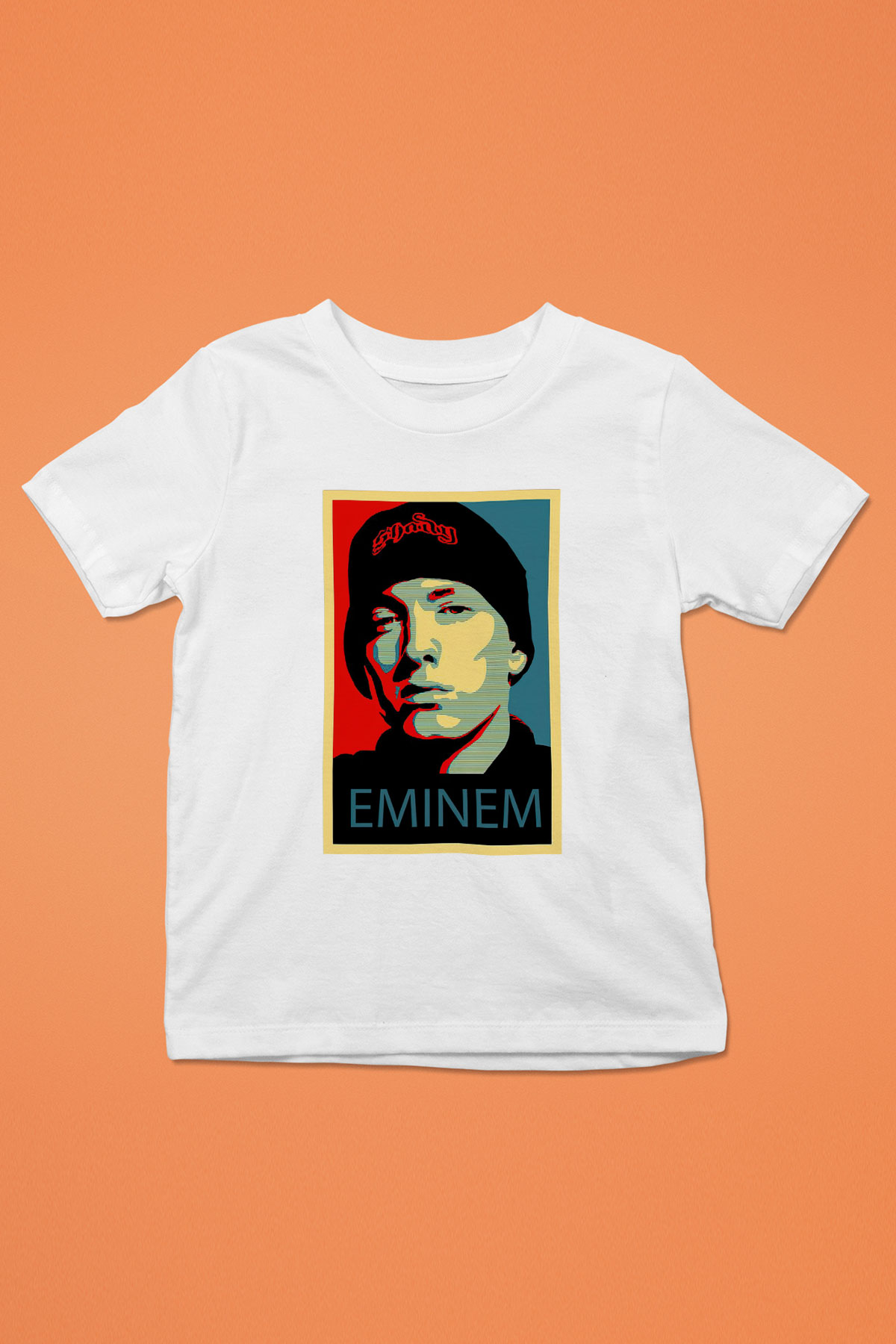 Eminem Baskılı Beyaz Unisex Çocuk Tişört