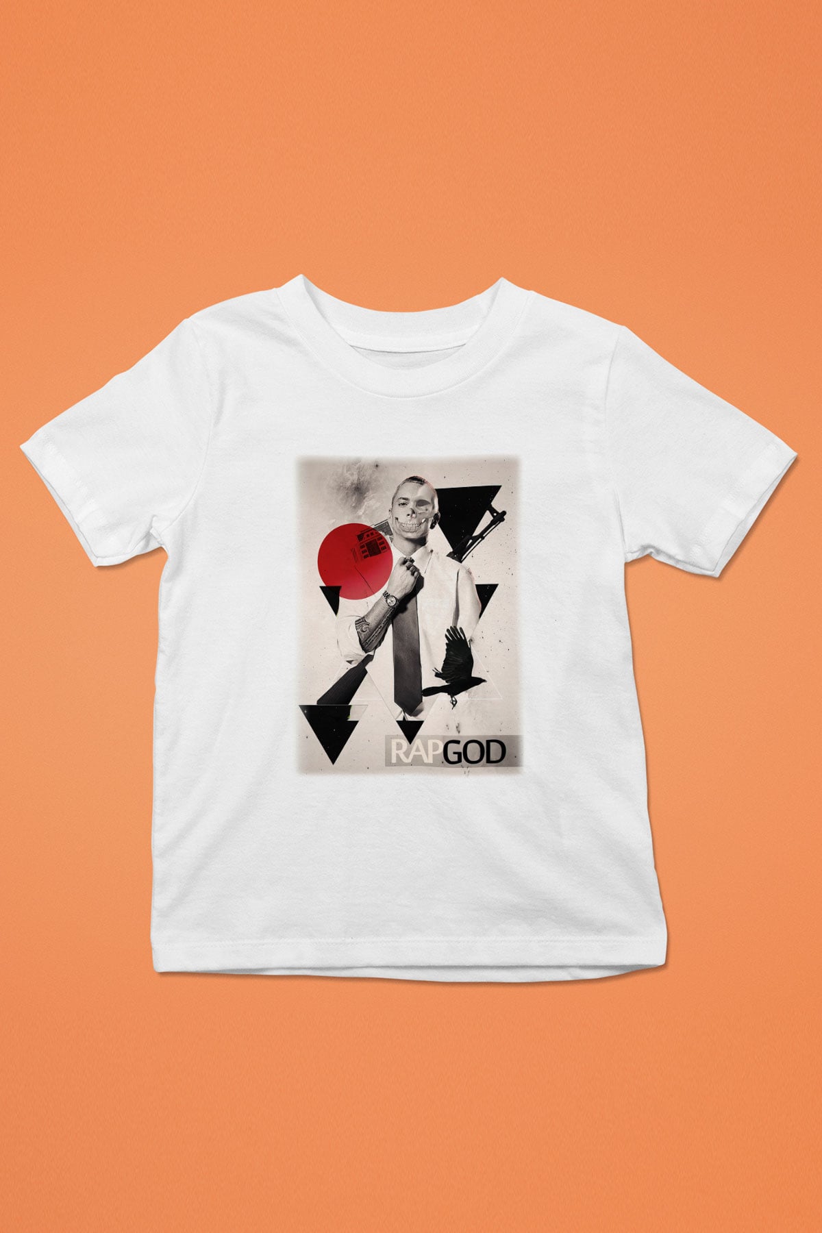 Eminem Baskılı Beyaz Unisex Çocuk Tişört