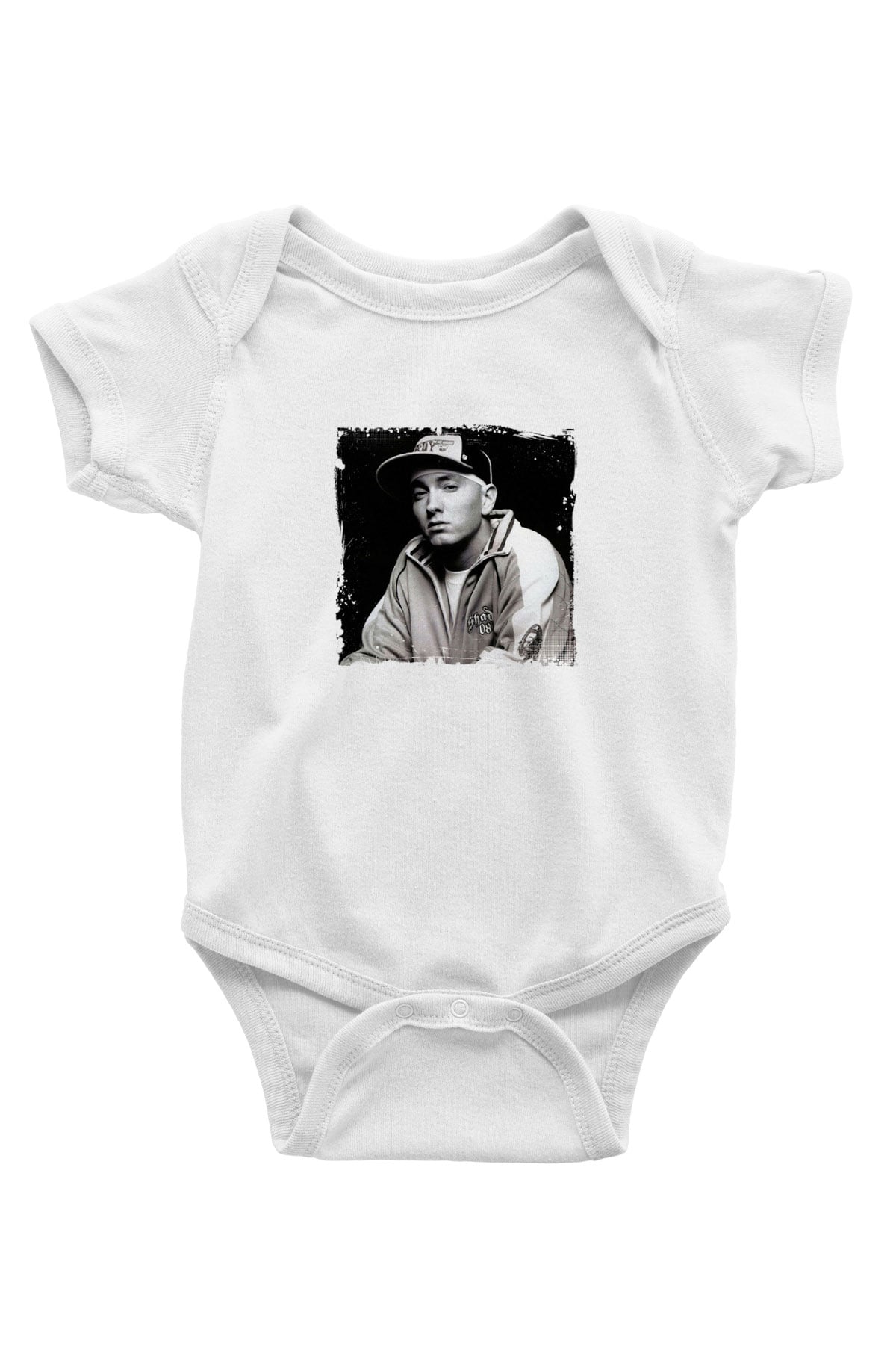 Eminem Baskılı Unisex Beyaz Bebek Body - Zıbın