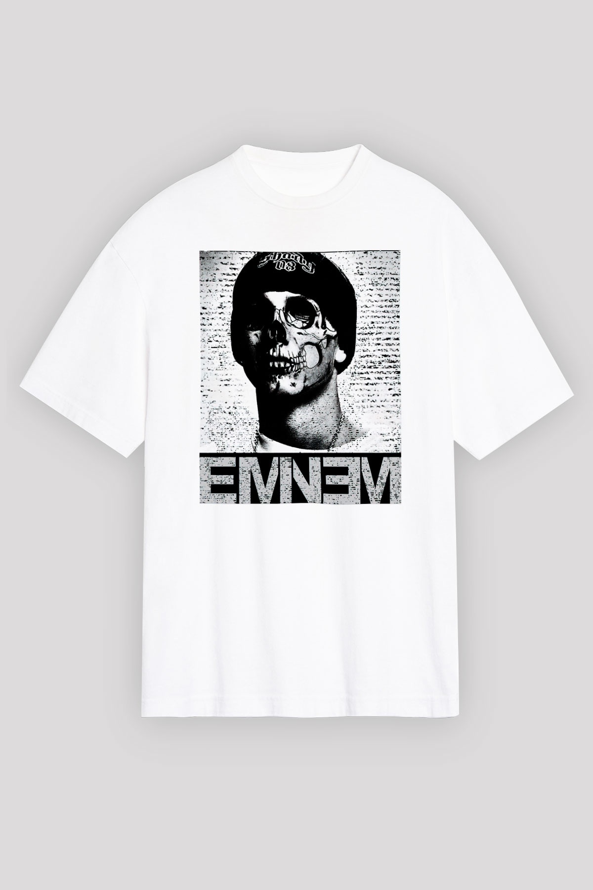 Eminem Beyaz Unisex Oversize Tişört T-Shirt