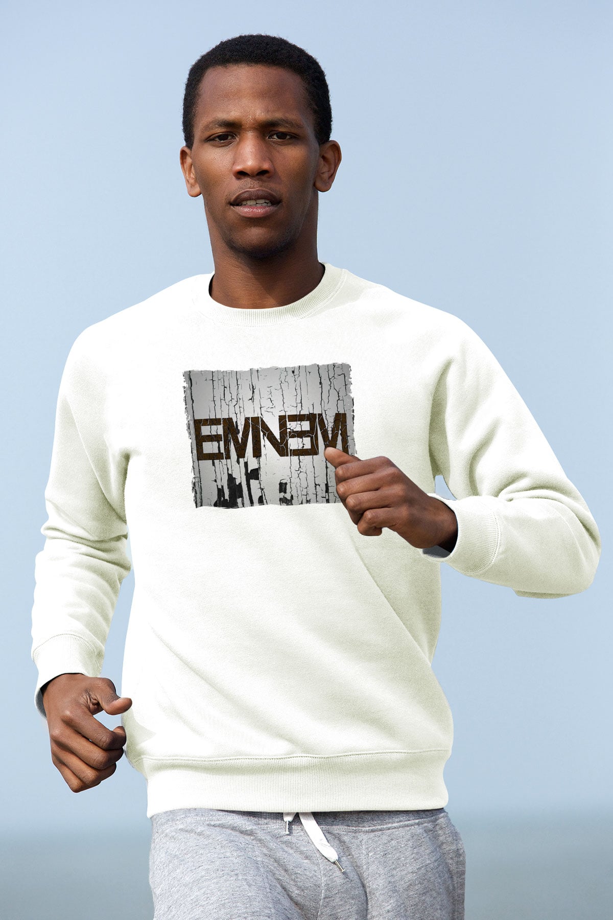 Eminem Beyaz Unisex Sweatshirt