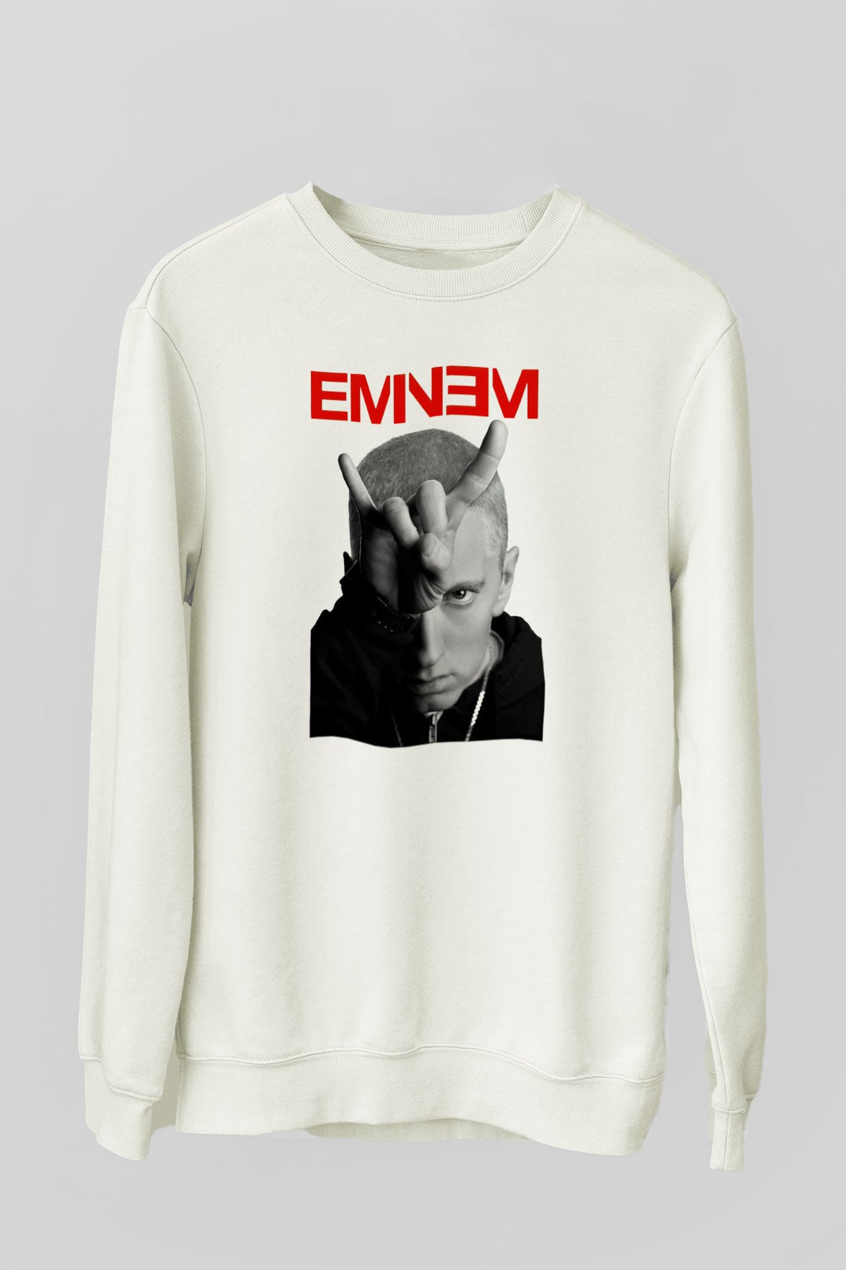 Eminem Beyaz Unisex Sweatshirt