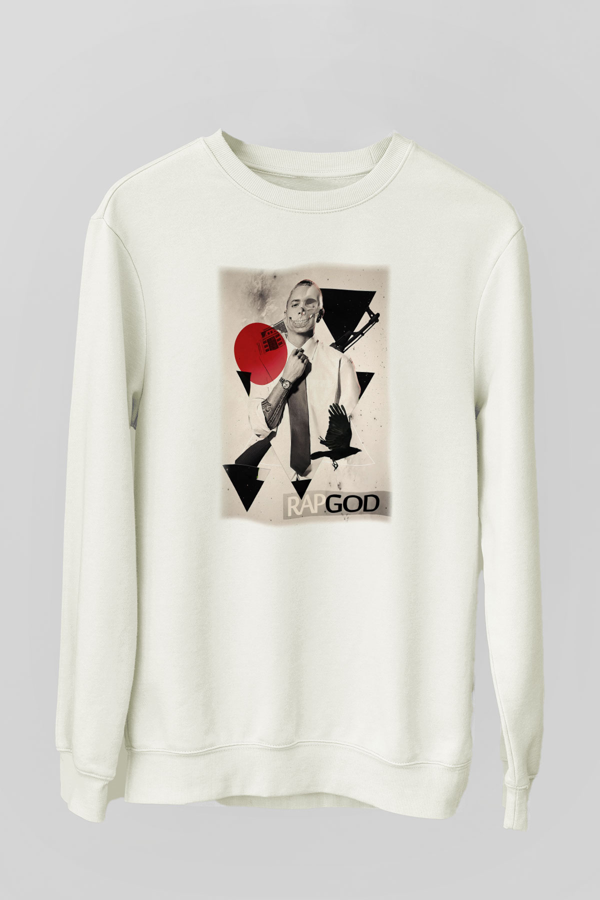 Eminem Beyaz Unisex Sweatshirt