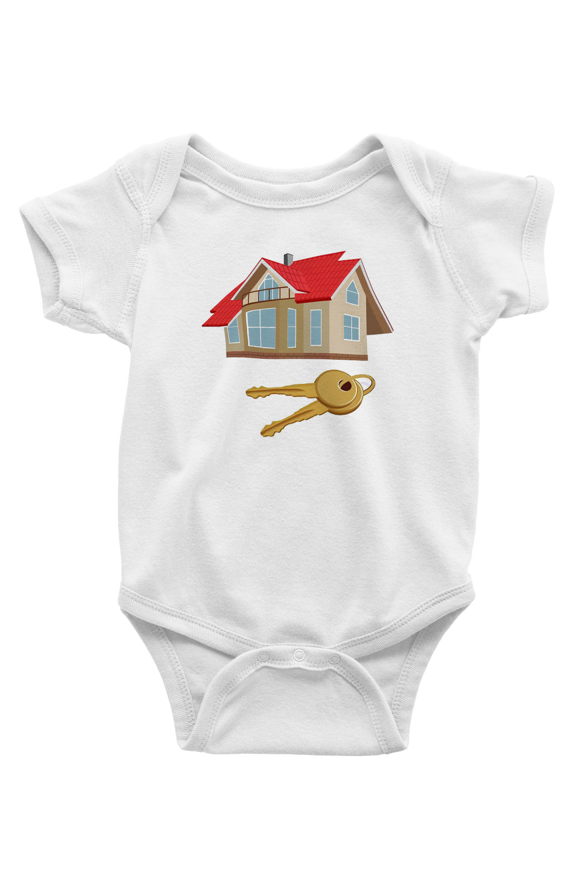 Emlakçı Baskılı Beyaz Unisex Bebek Body - Zıbın