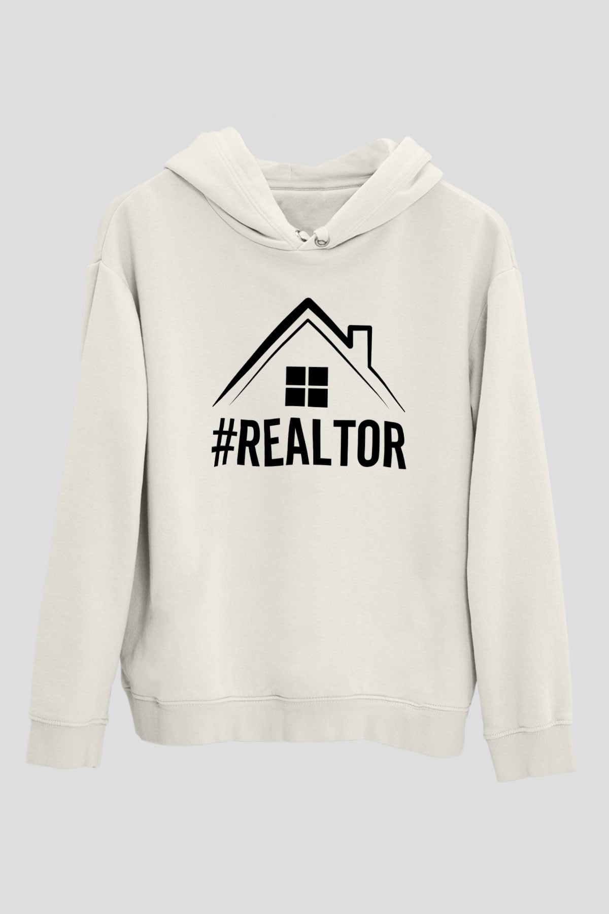 Emlakçı Beyaz Unisex Kapüşonlu Sweatshirt