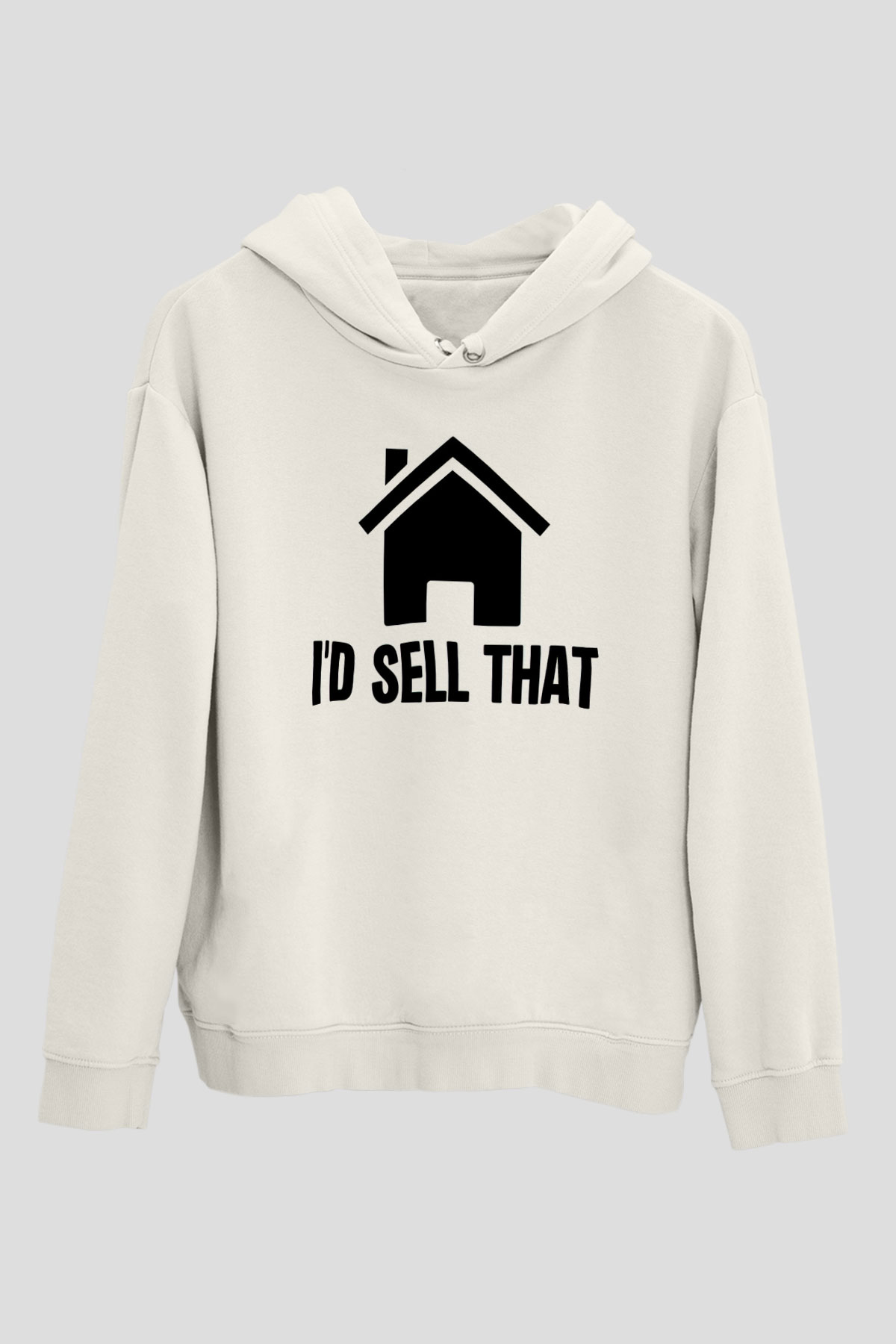 Emlakçı Beyaz Unisex Kapüşonlu Sweatshirt
