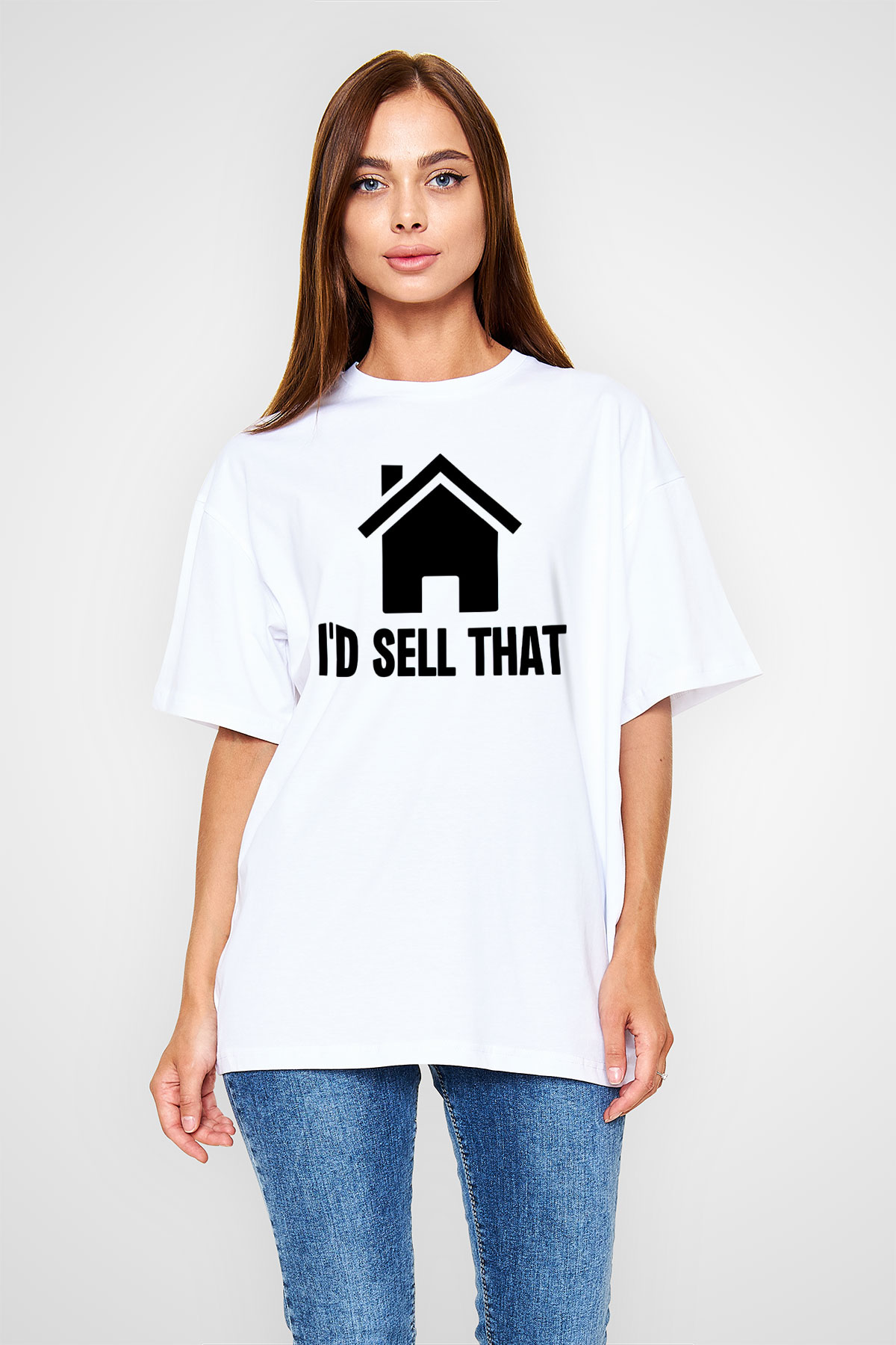 Emlakçı Beyaz Unisex Tişört T-Shirt - TişörtFabrikası
