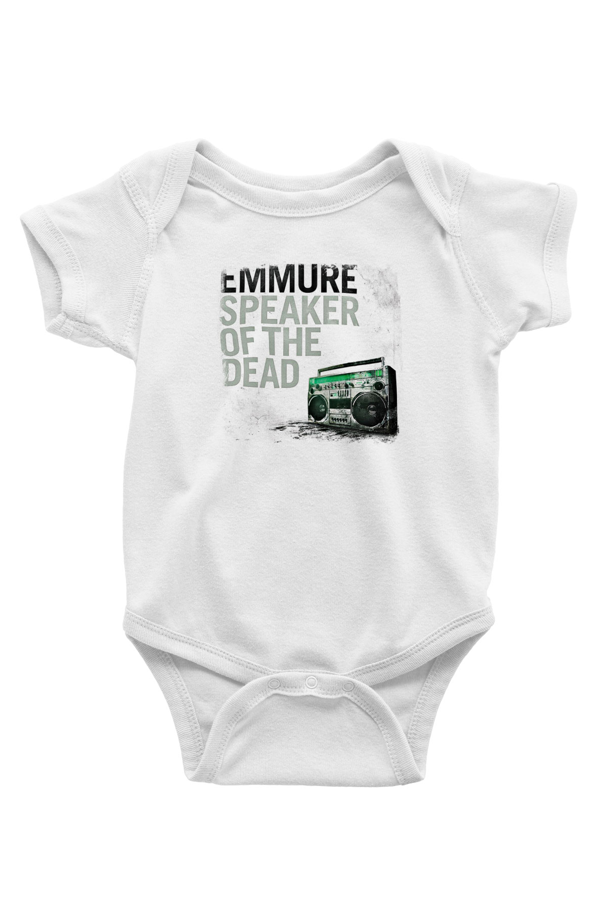 Emmure Baskılı Unisex Beyaz Bebek Body - Zıbın