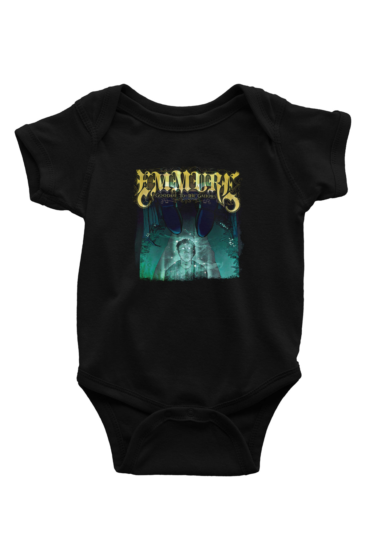 Emmure Baskılı Unisex Siyah Bebek Body - Zıbın