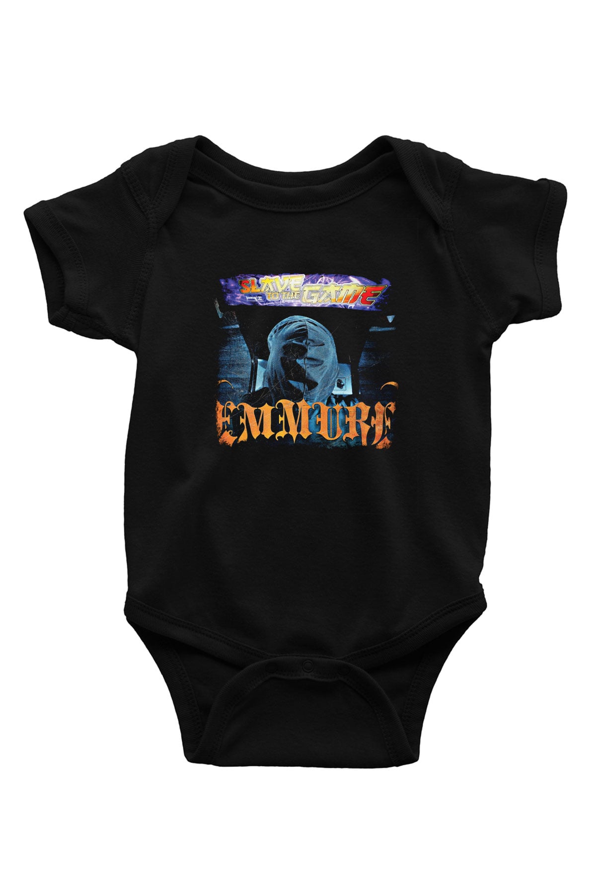 Emmure Baskılı Unisex Siyah Bebek Body - Zıbın