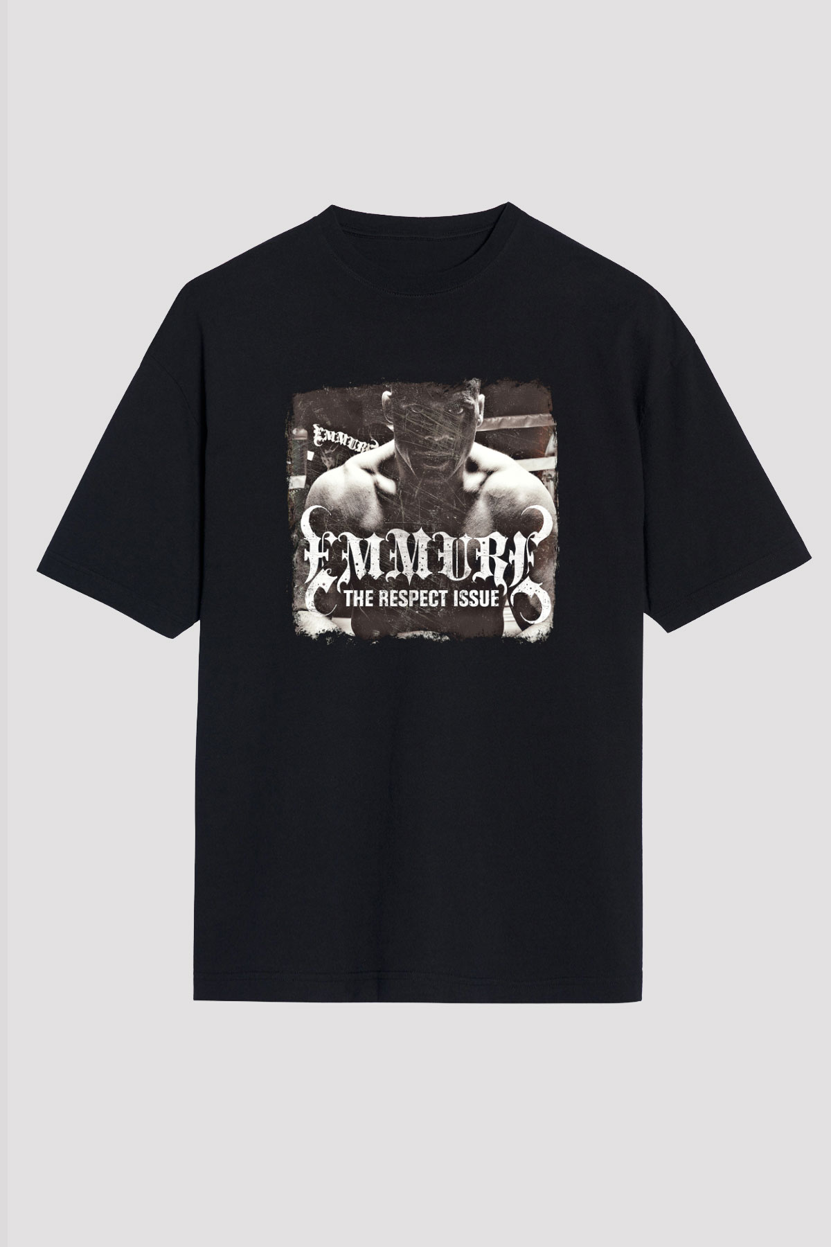 Emmure Baskılı Unisex Siyah Oversize Tişört