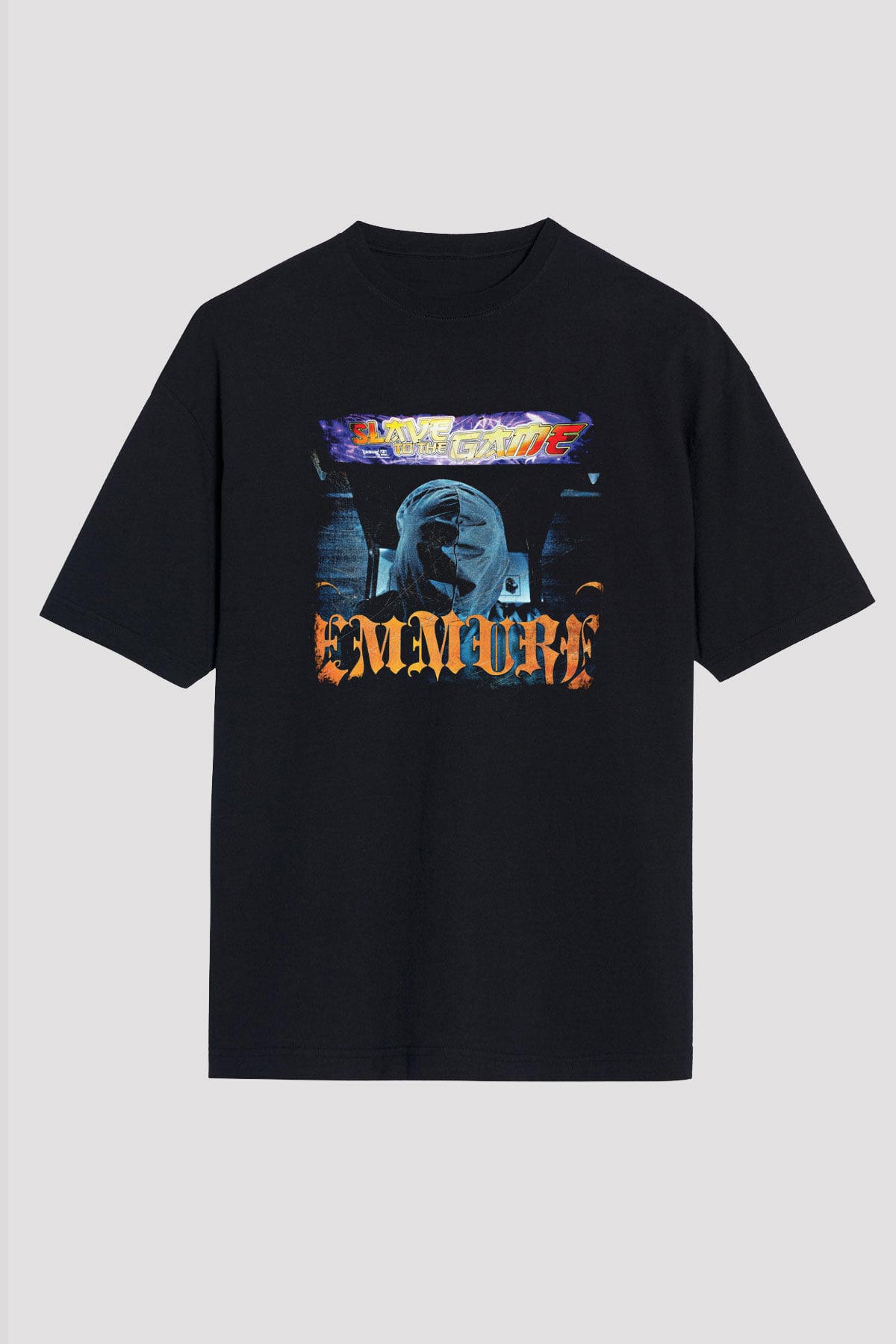 Emmure Baskılı Unisex Siyah Oversize Tişört