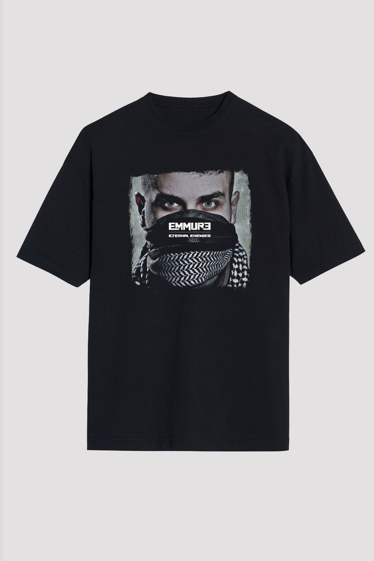 Emmure Baskılı Unisex Siyah Oversize Tişört