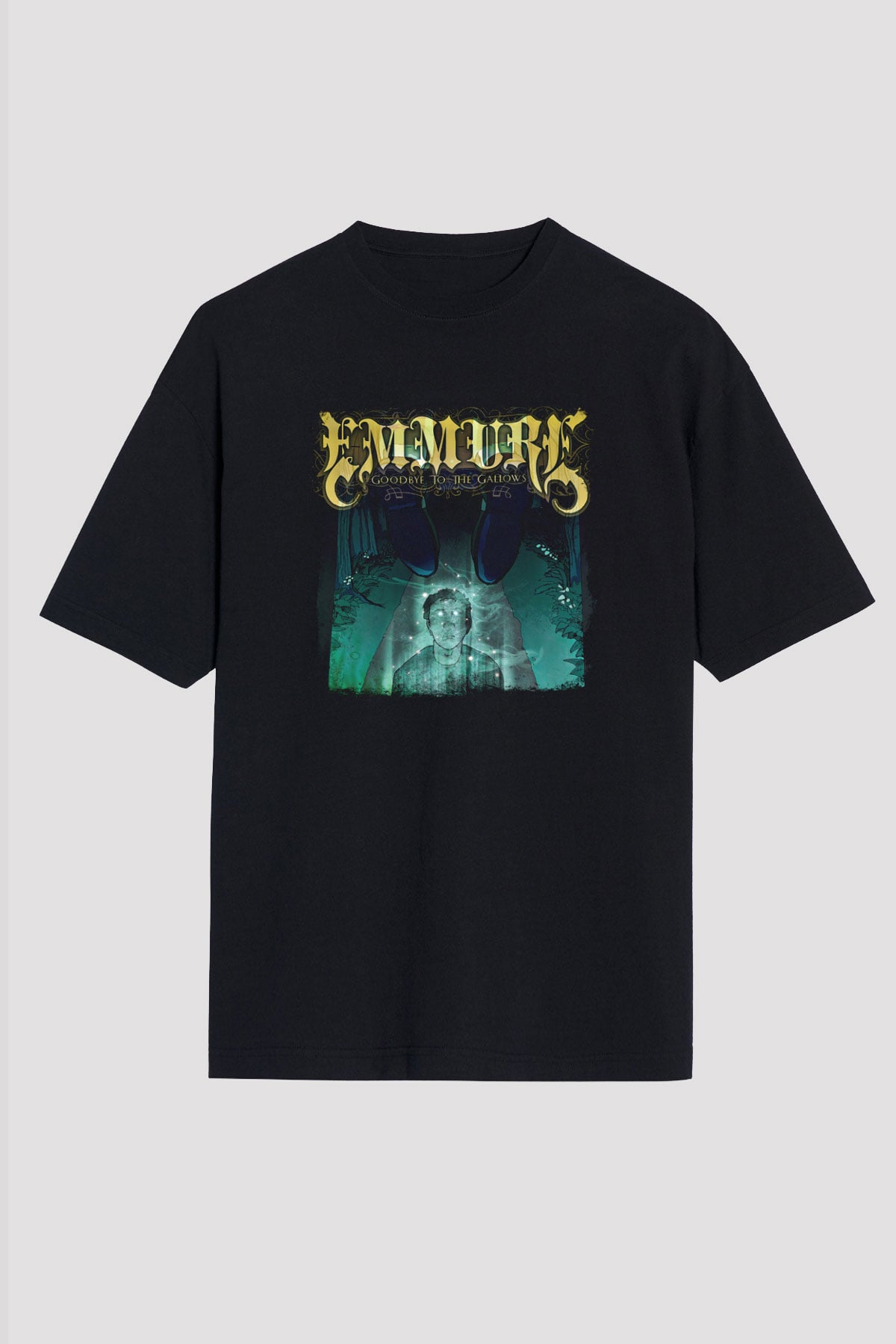 Emmure Baskılı Unisex Siyah Oversize Tişört