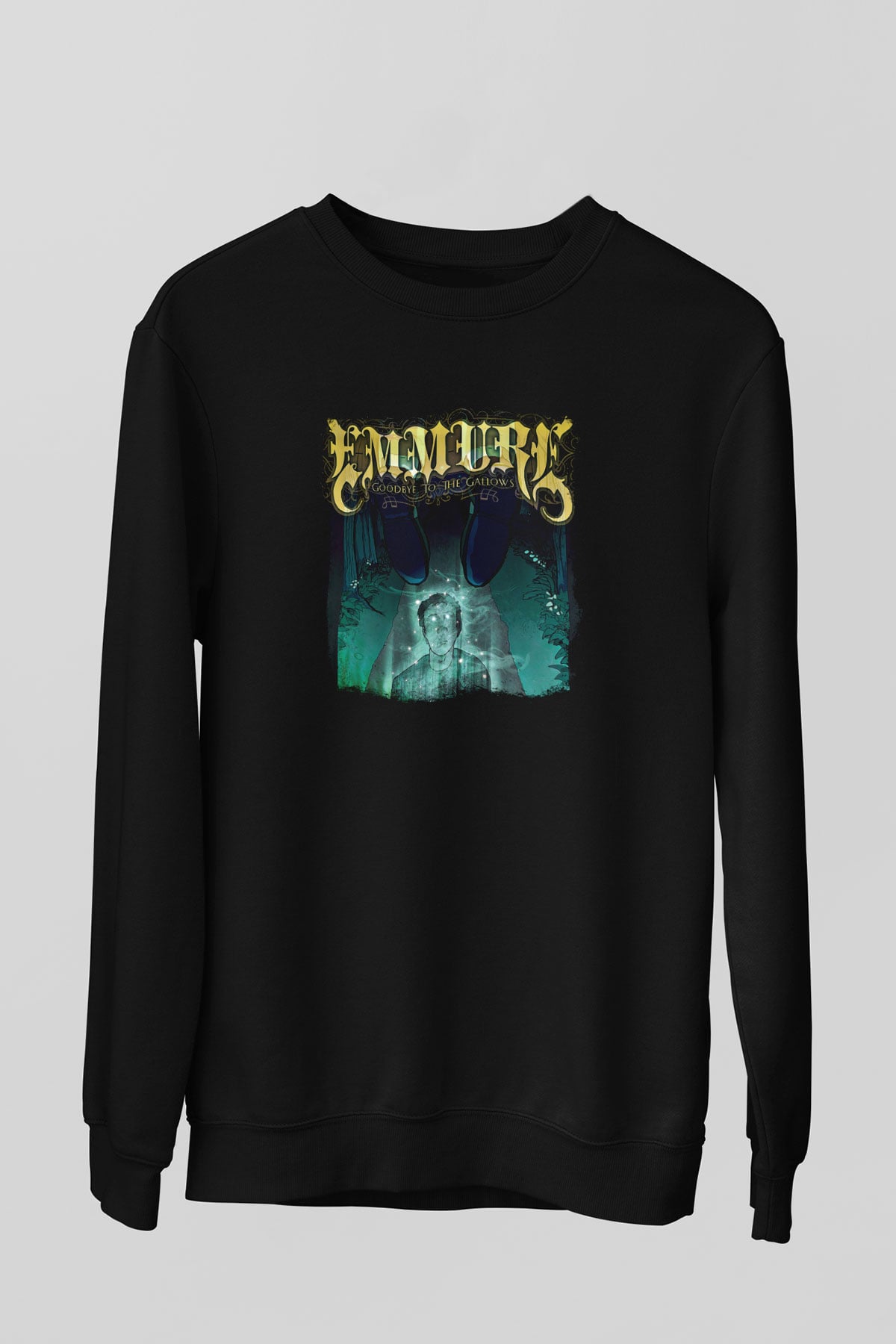 Emmure Baskılı Unisex Siyah Sweatshirt