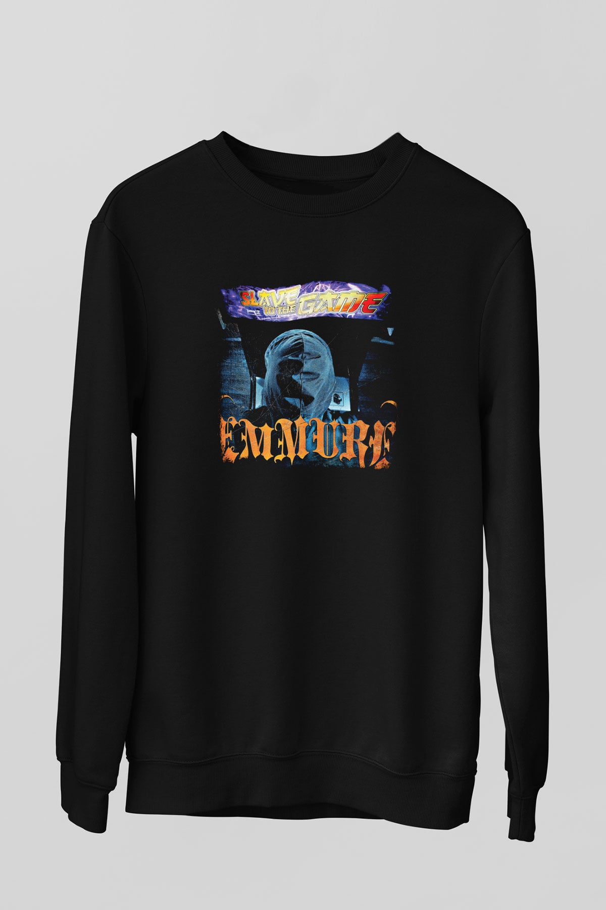 Emmure Baskılı Unisex Siyah Sweatshirt